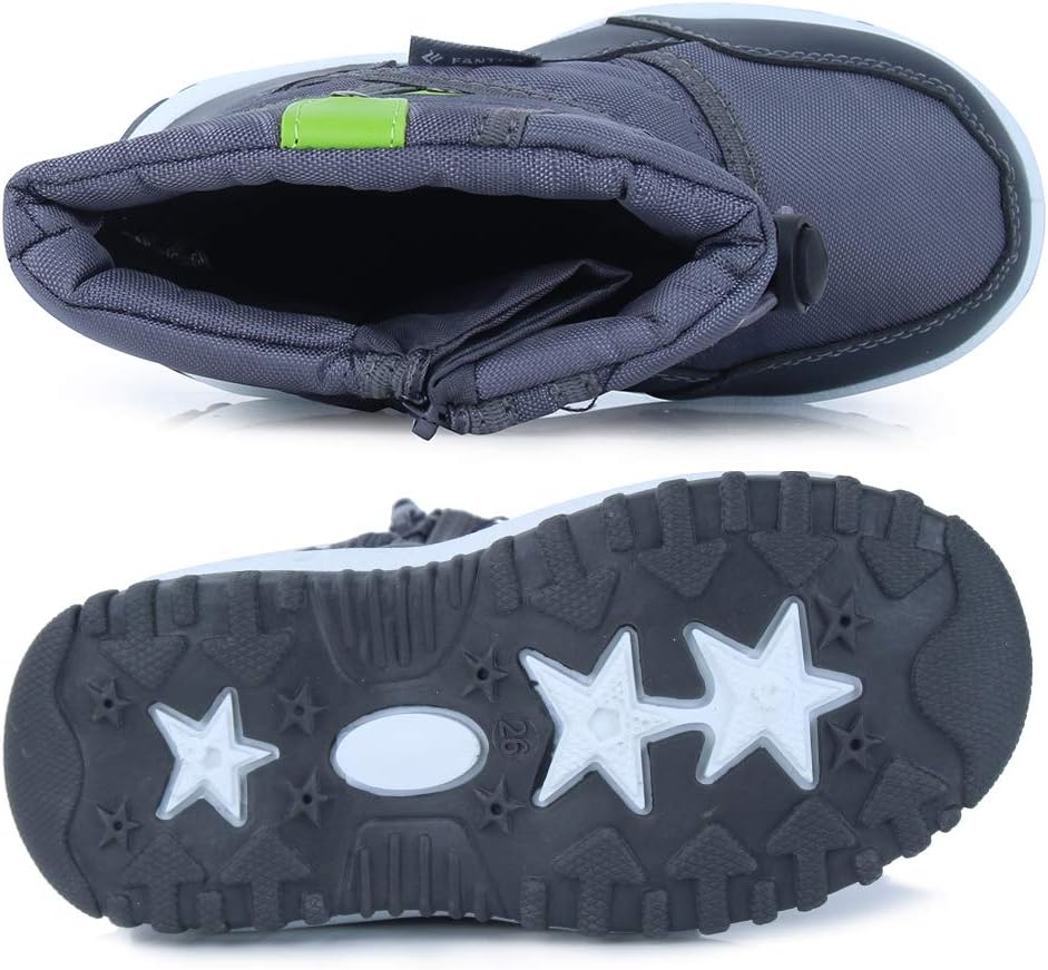 CIOR Winter Snow Boots for Kids Outdoor Waterproof with Fur Lined