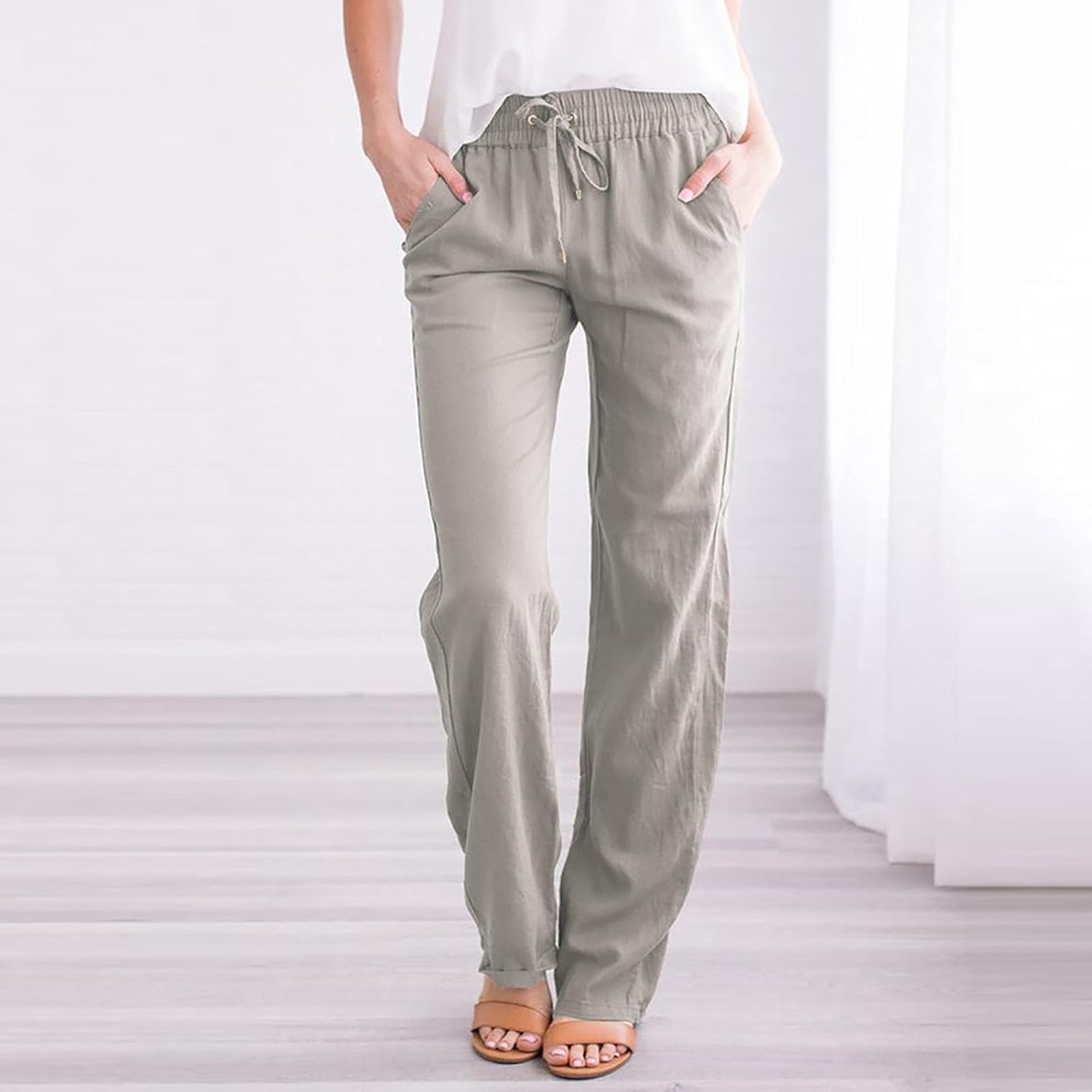 Stretchy Womens sweatpants with drawstring