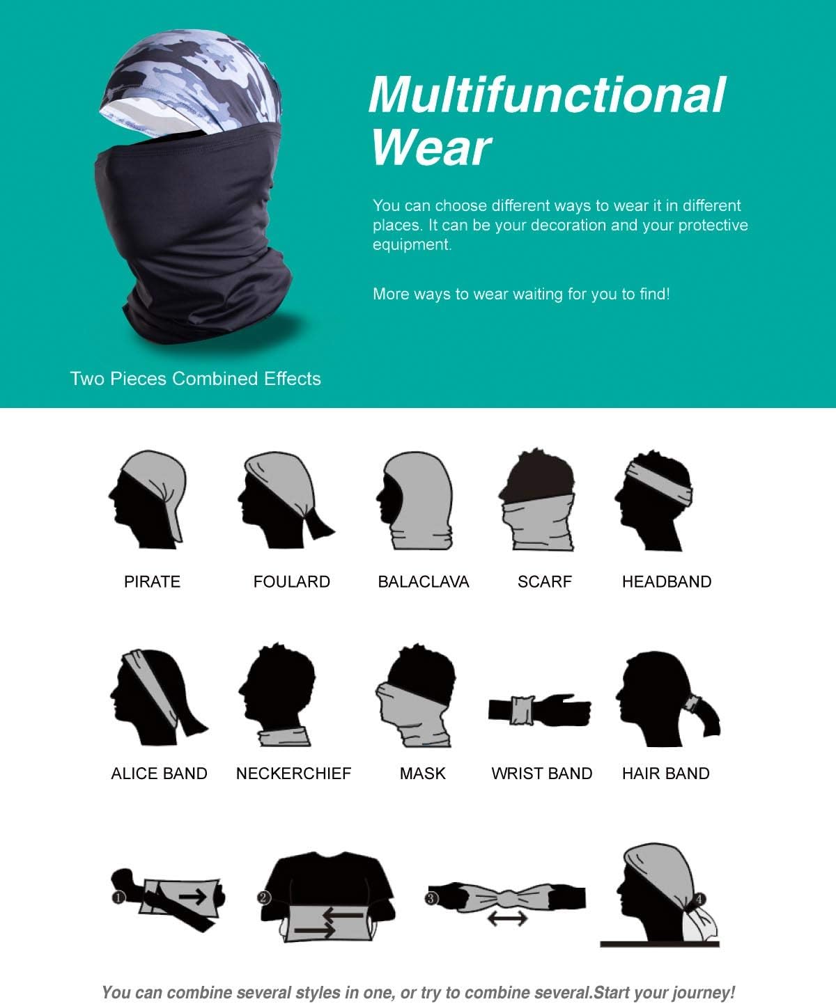 KAWAKARPO Face Mask Dust UV Protection Reusable Neck Gaiter