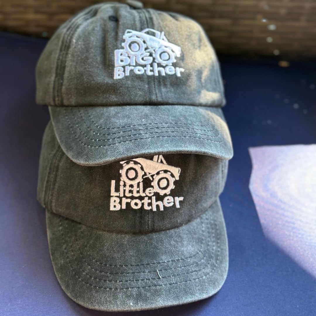 Monster Truck Big Brother Little Brother Snapback Embroidered Hat