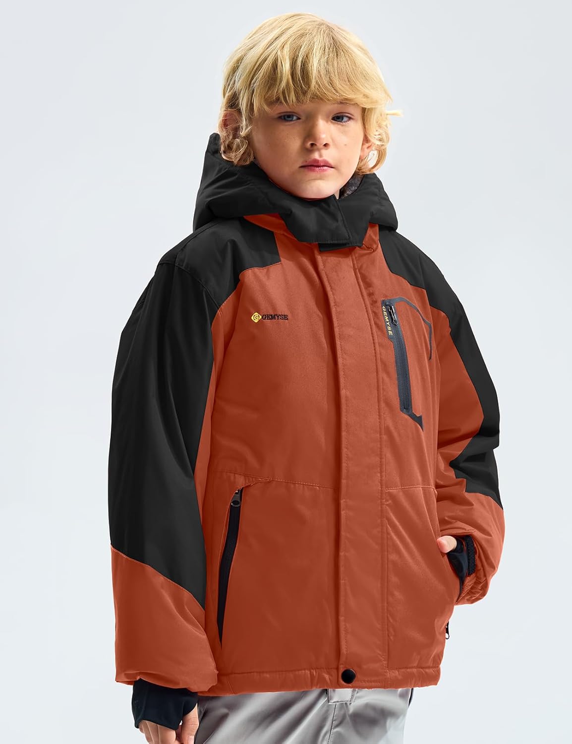 GEMYSE Boys Ski Waterproof Windproof Jacket