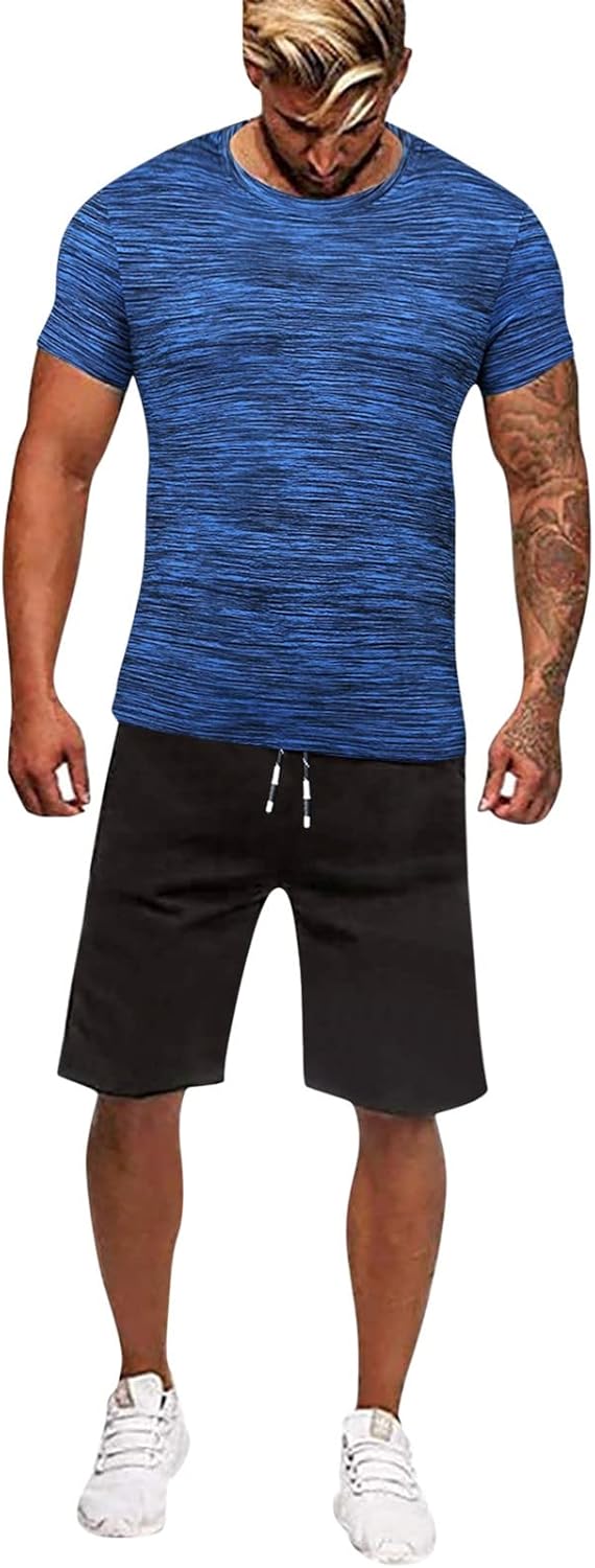 2-Piece Graphic Print Summer Outfit for Men