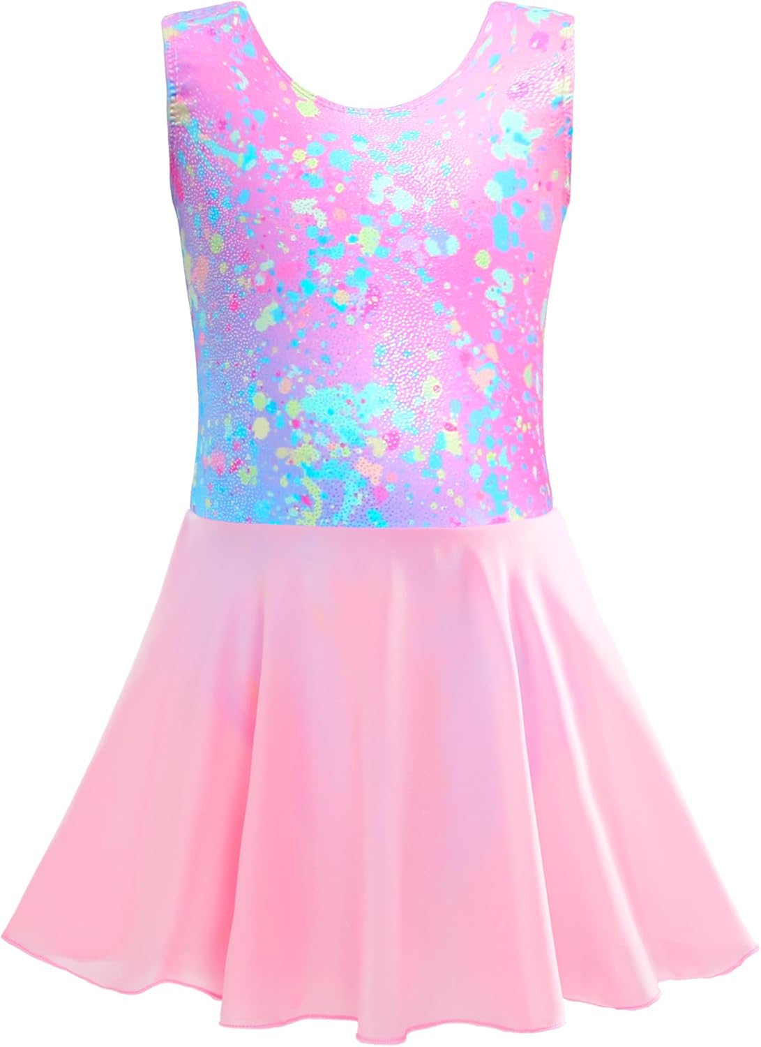TENVDA Girls Ballet Leotards with Sparkly Skirt