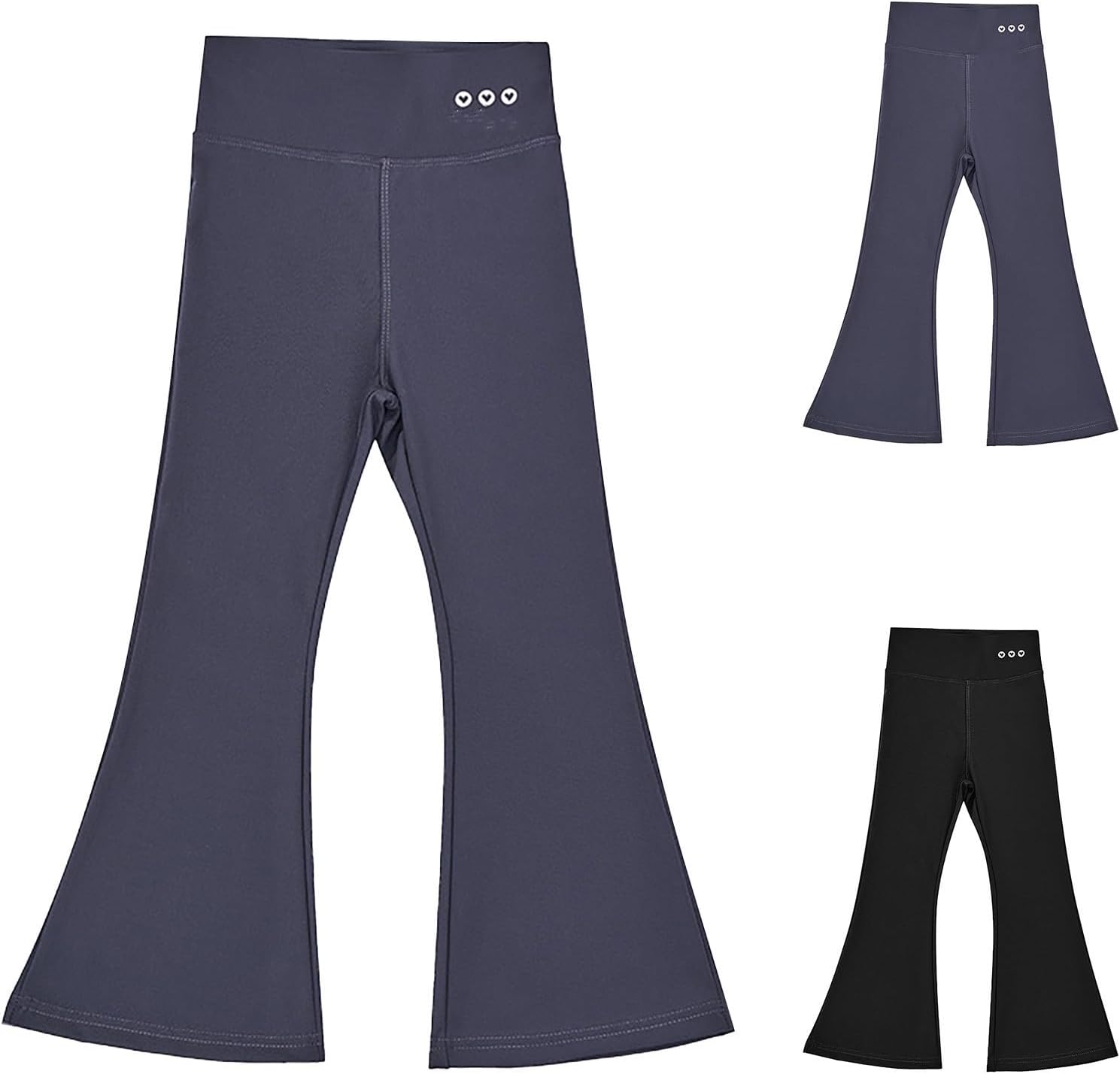 Girls Flared Leggings Elastic High Waisted Slim Cotton Bell Bottom Pants Kids Yoga