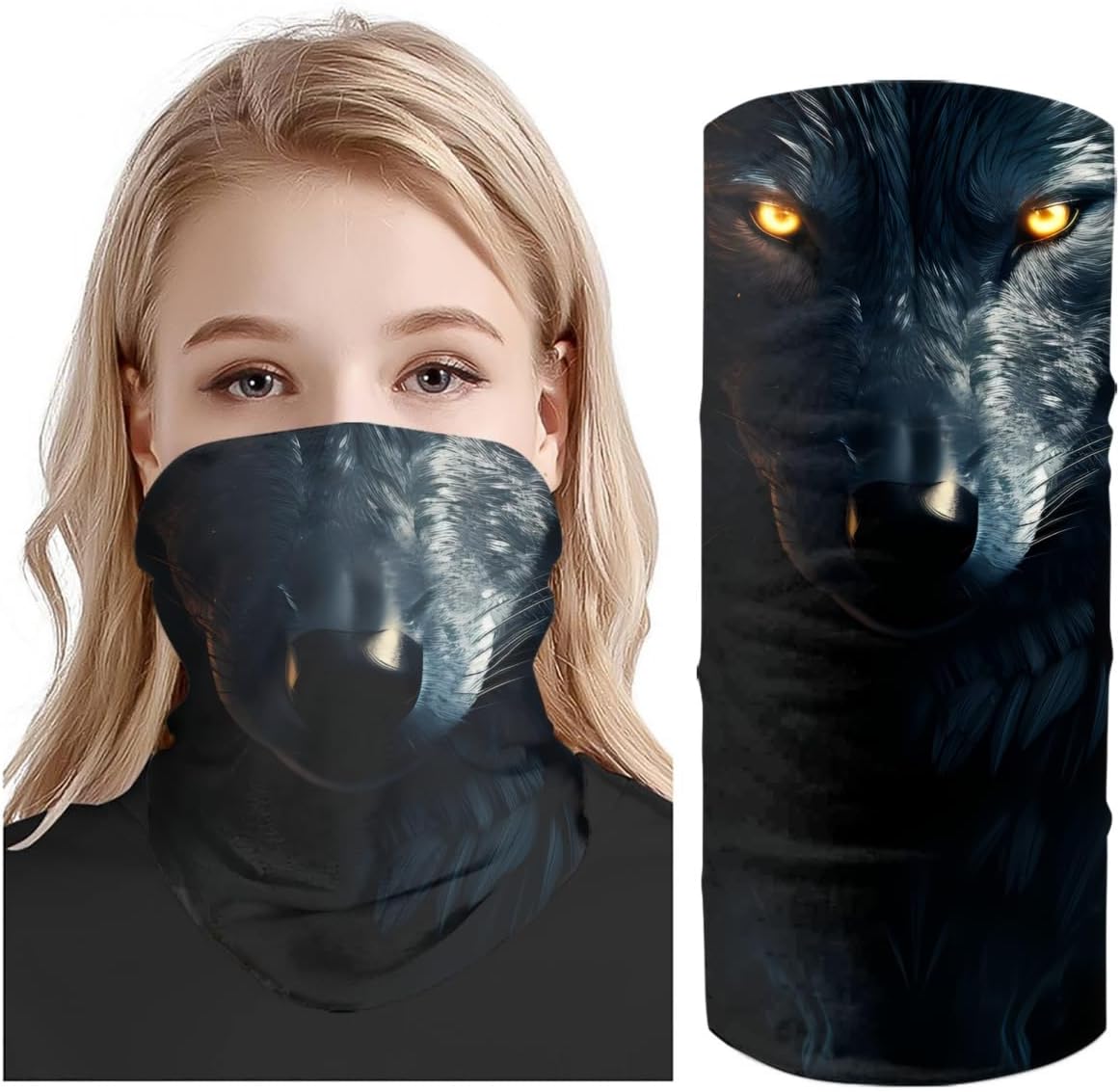Cool Wolf Lion Print Face Mask Bandana for Men Women