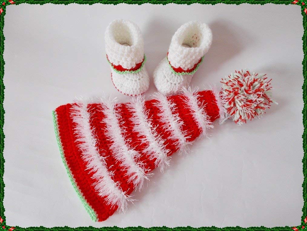 Handmade Santa Baby Set Christmas Hat Boots