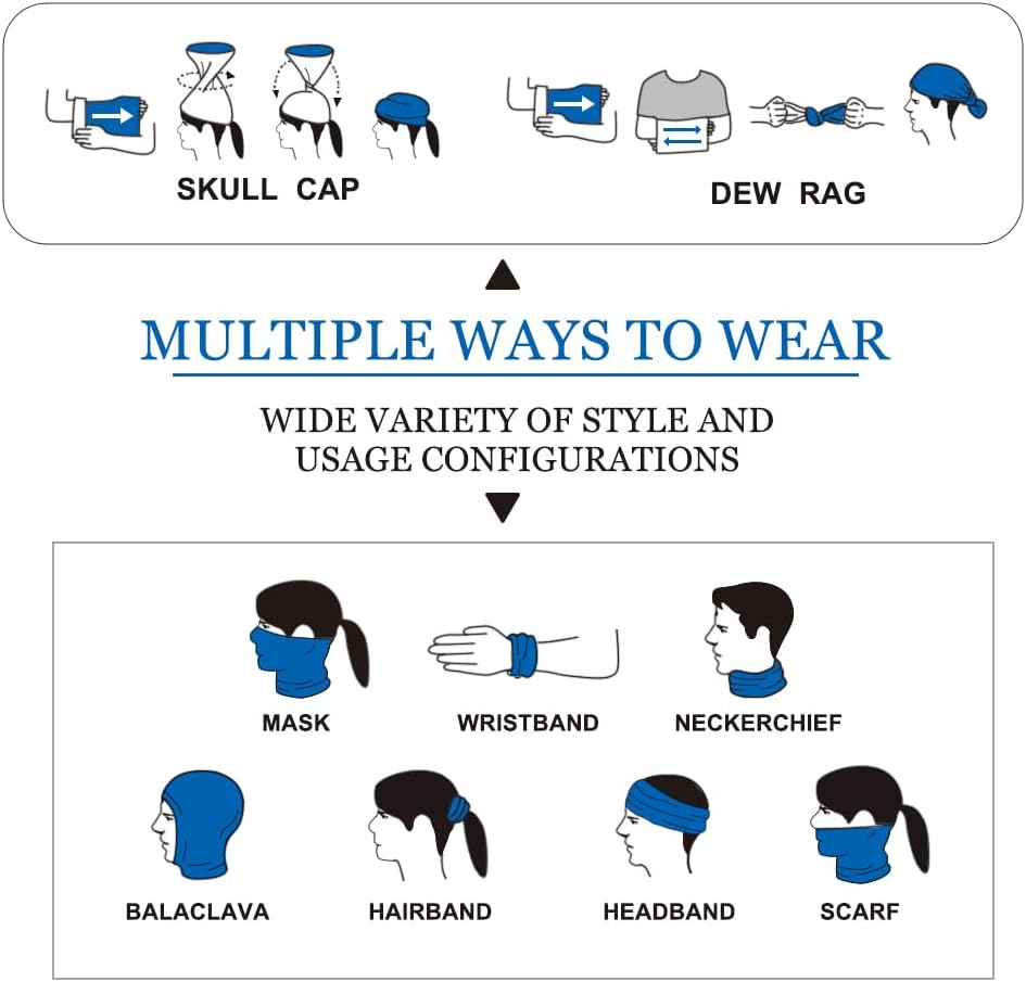 EAZZEA 6-Pack UV Protection Balaclava for Men Women