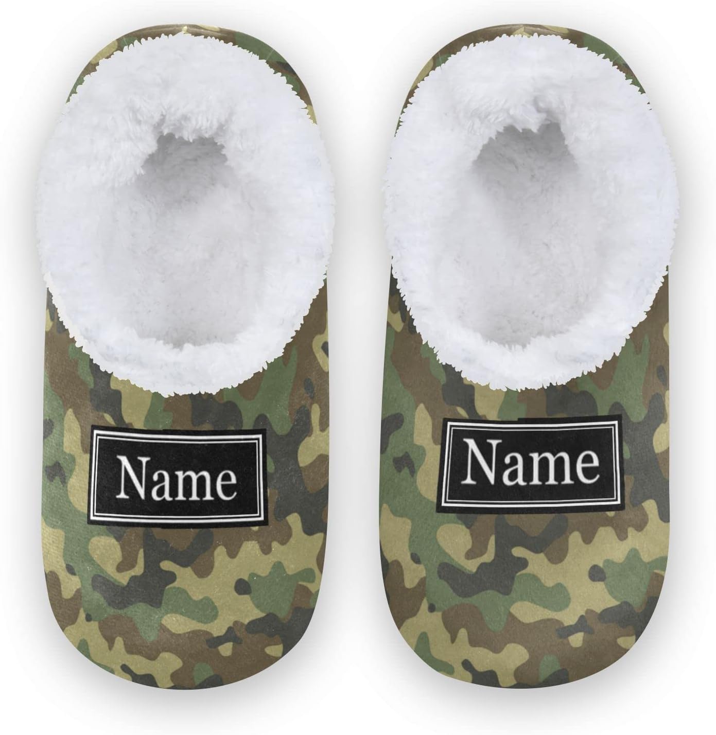 Camouflage Military Slippers for Kids Customizable Design