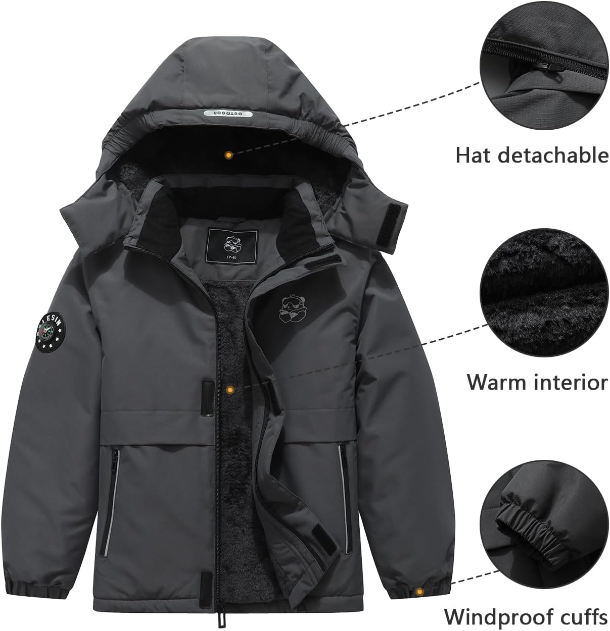 Kids Waterproof Ski Jacket for Boys
