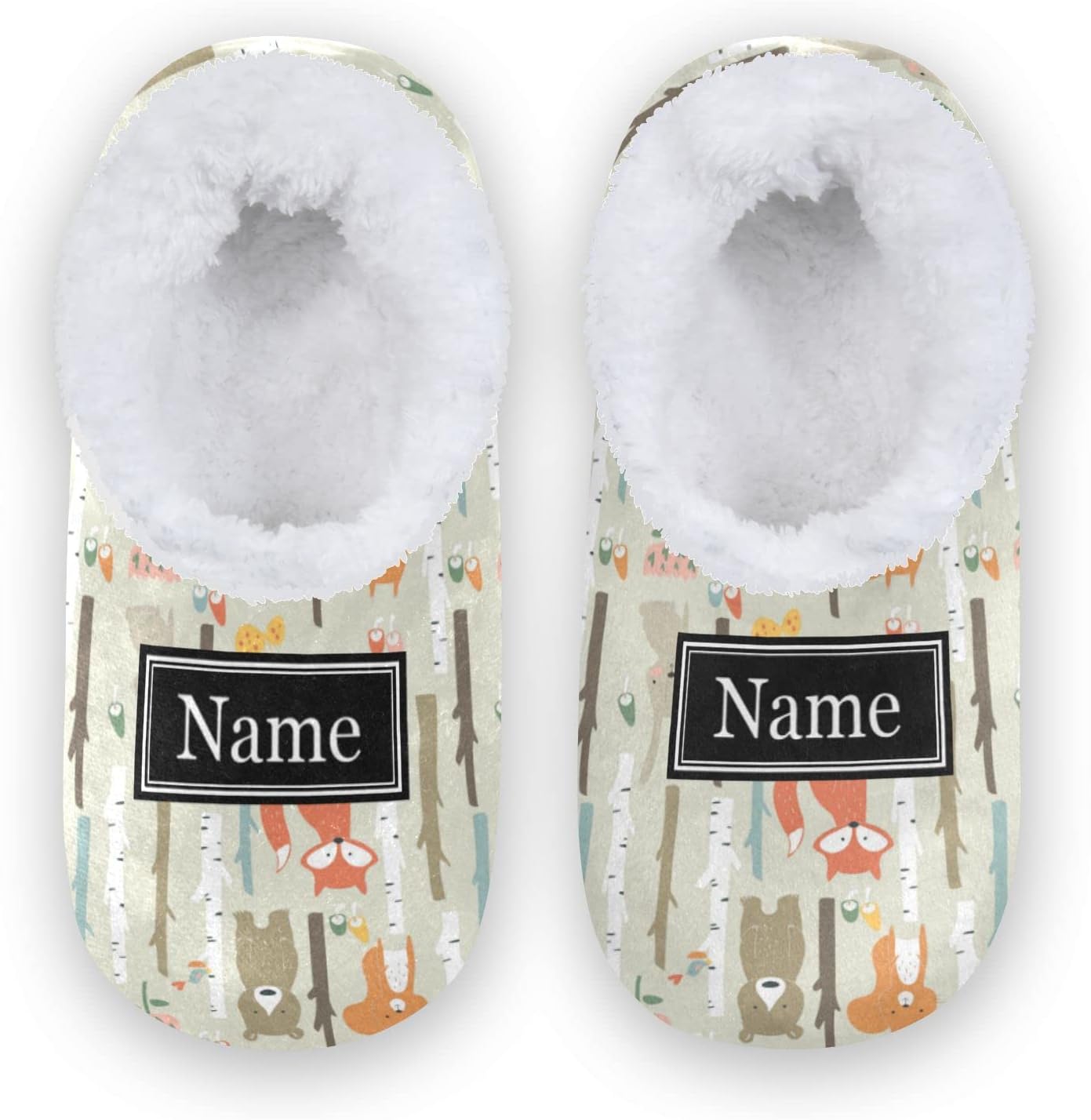 Pig-slay Kid Cozy Forest Fox Slippers for Girls