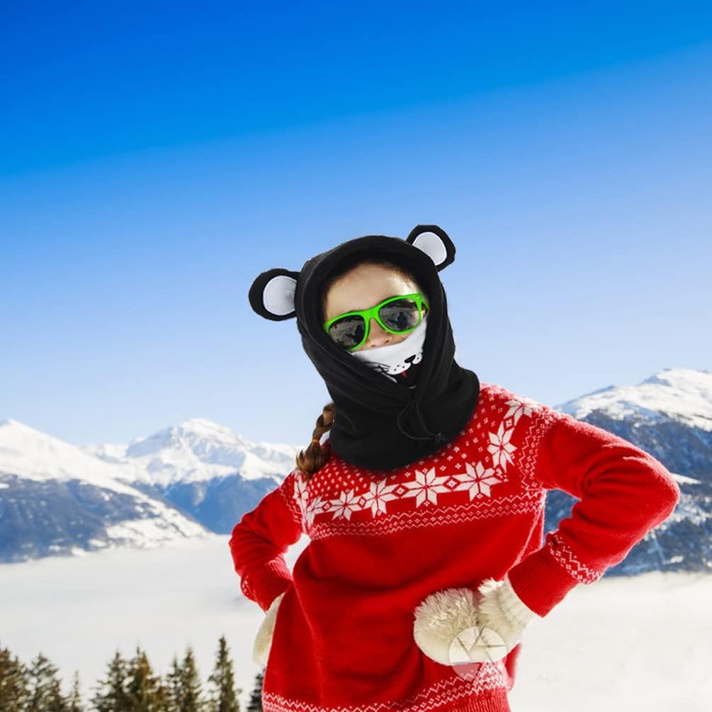 boys girls winter warm balaclava hat with mask neck warmer