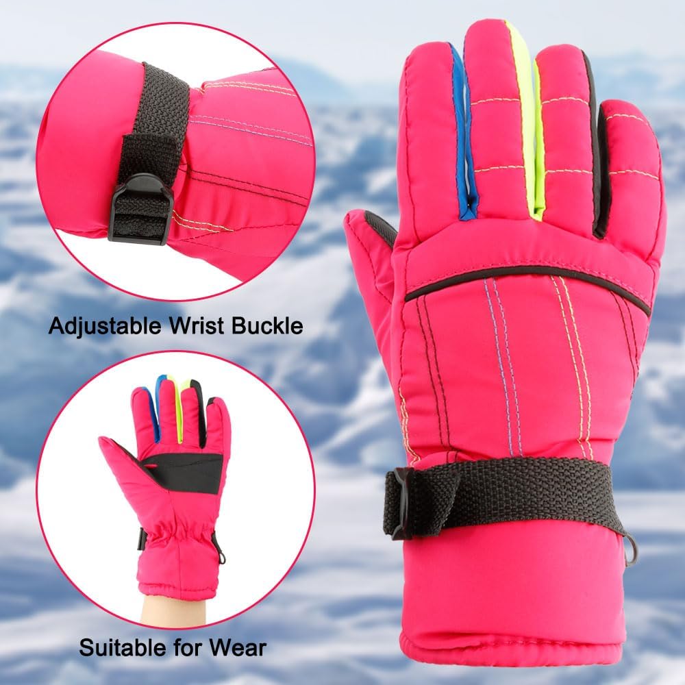 Lyxbone Kids Snow Gloves Girls Winter Waterproof Mittens
