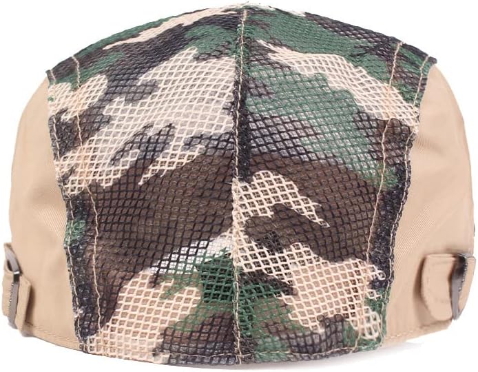 Adjustable Camo Mesh Newsboy Hat