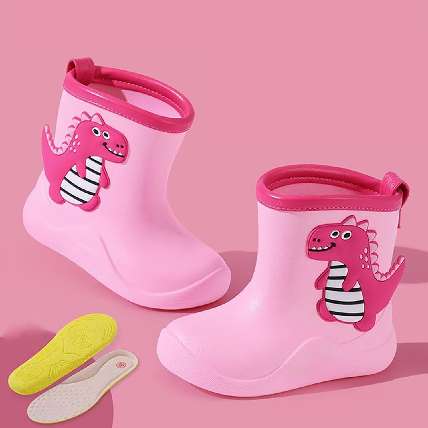 Cute Cartoon Dinosaur Print Toddler Boys and Girls Rain Boots