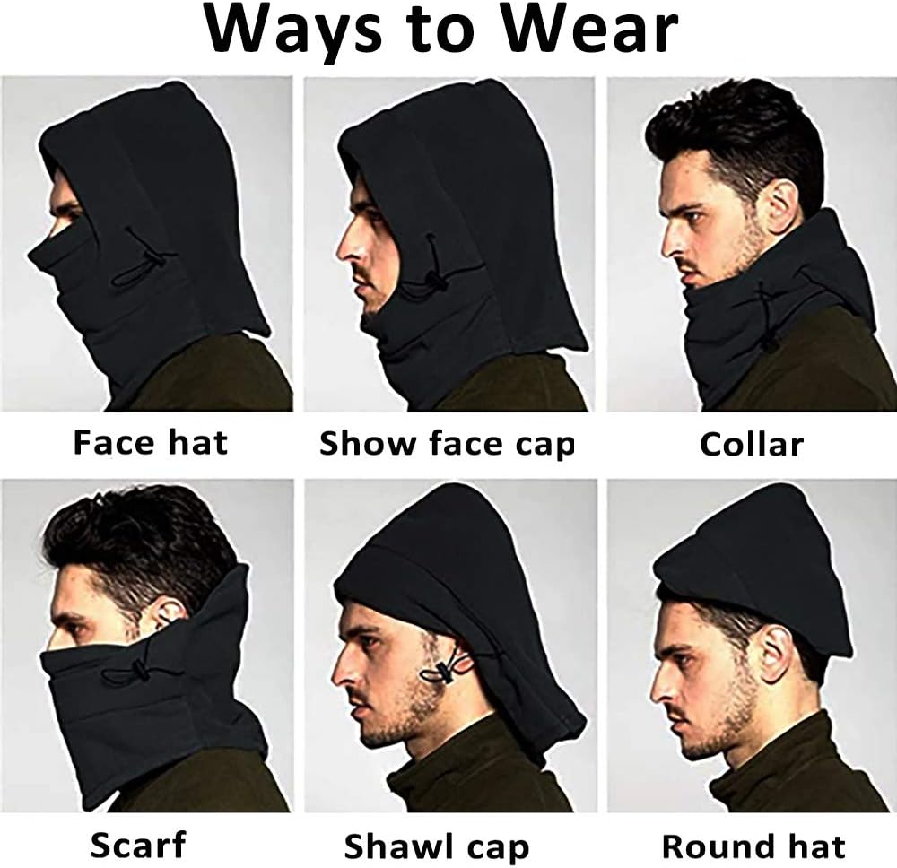 HIG Balaclava Ski Mask 2 Pcs - Windproof Fleece
