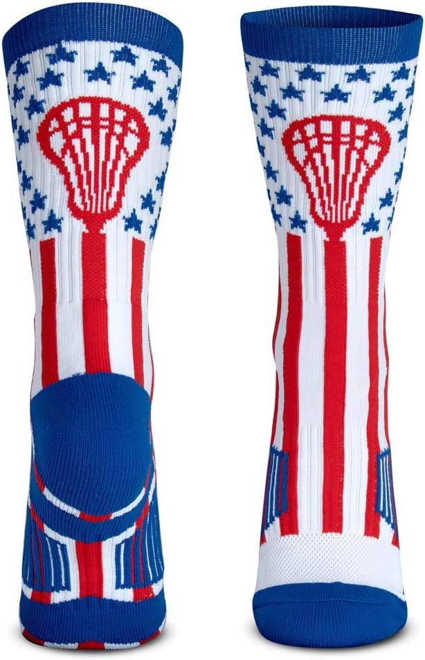 ChalkTalkSPORTS Lacrosse Performance Crew Socks - Patriotic USA
