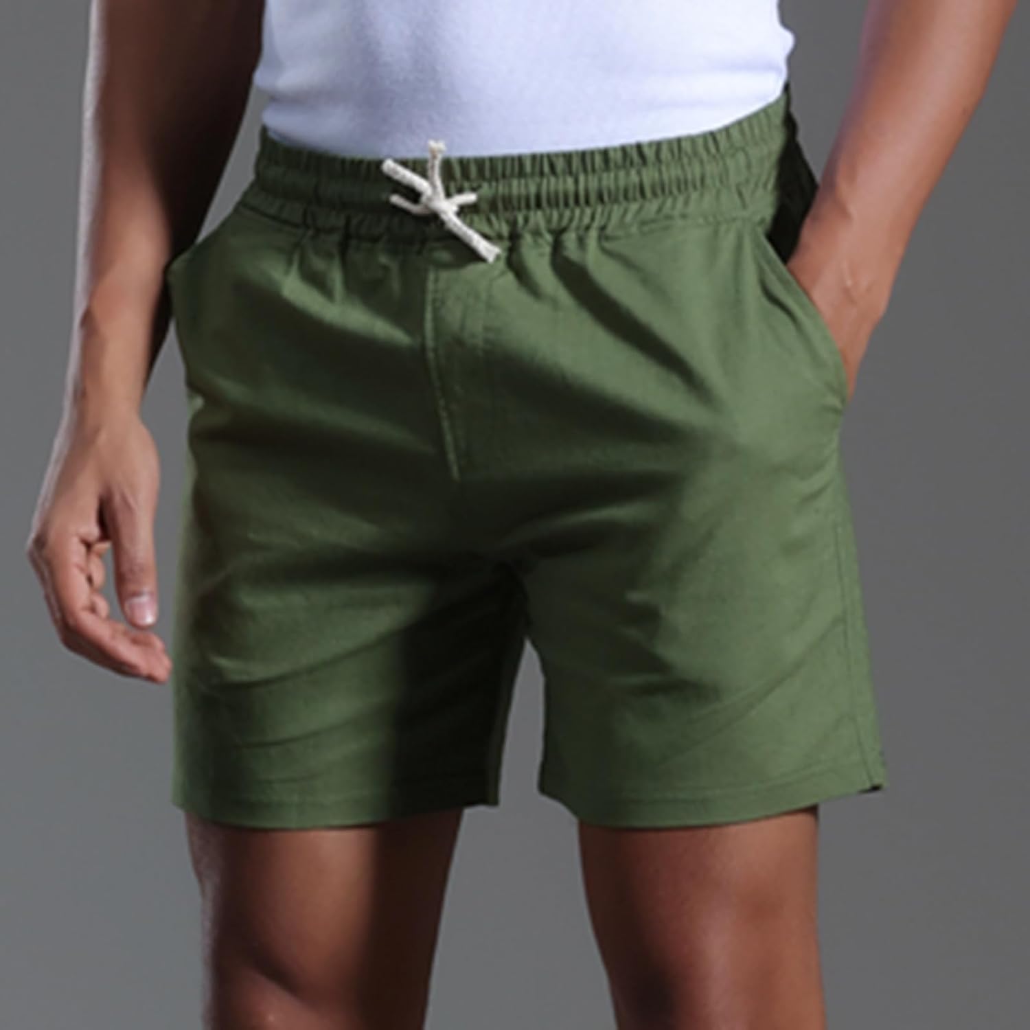 Generic Mens Elastic Waist Shorts - Loose Fit