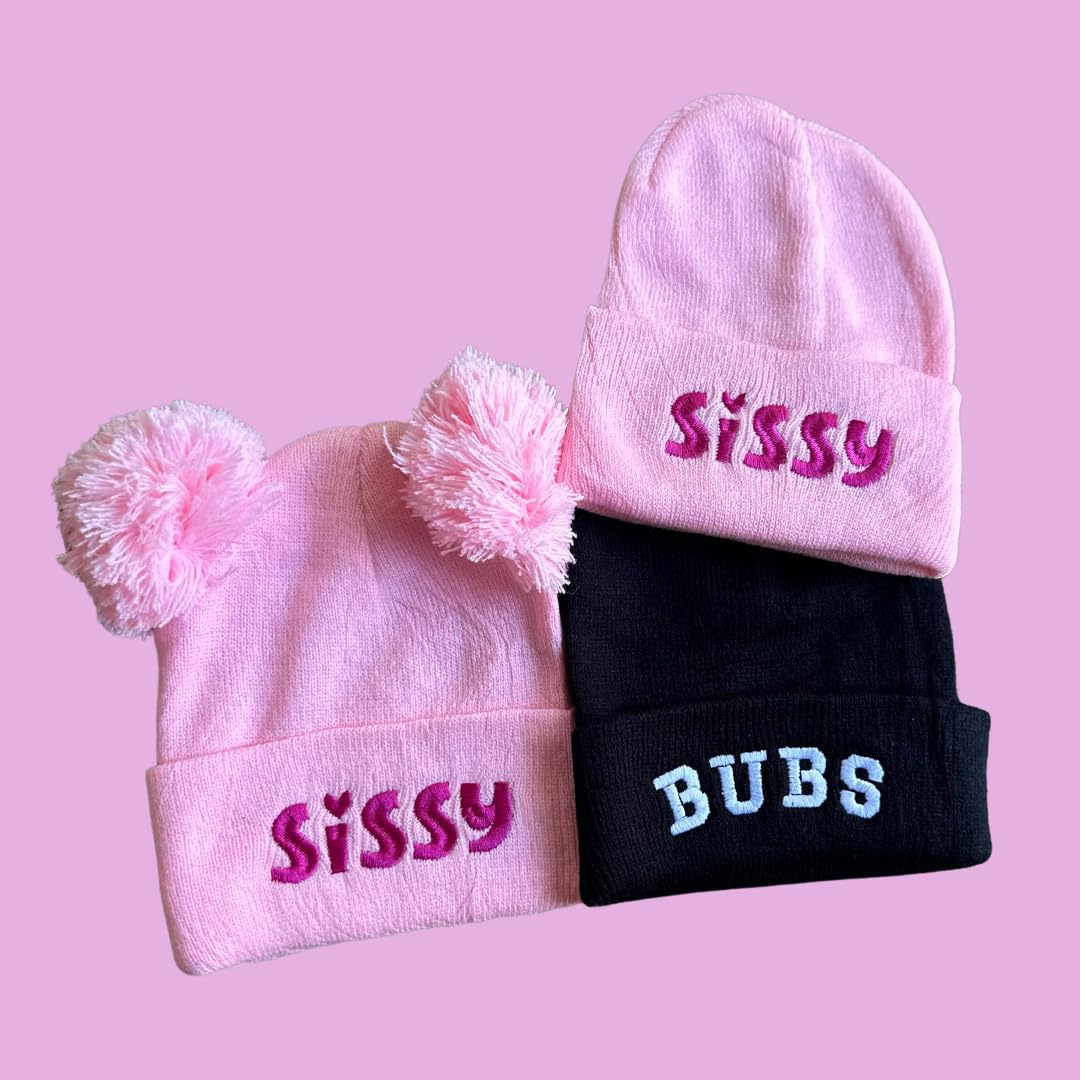 Matching Sibling Winter Beanies - Big Brother and Little Sister