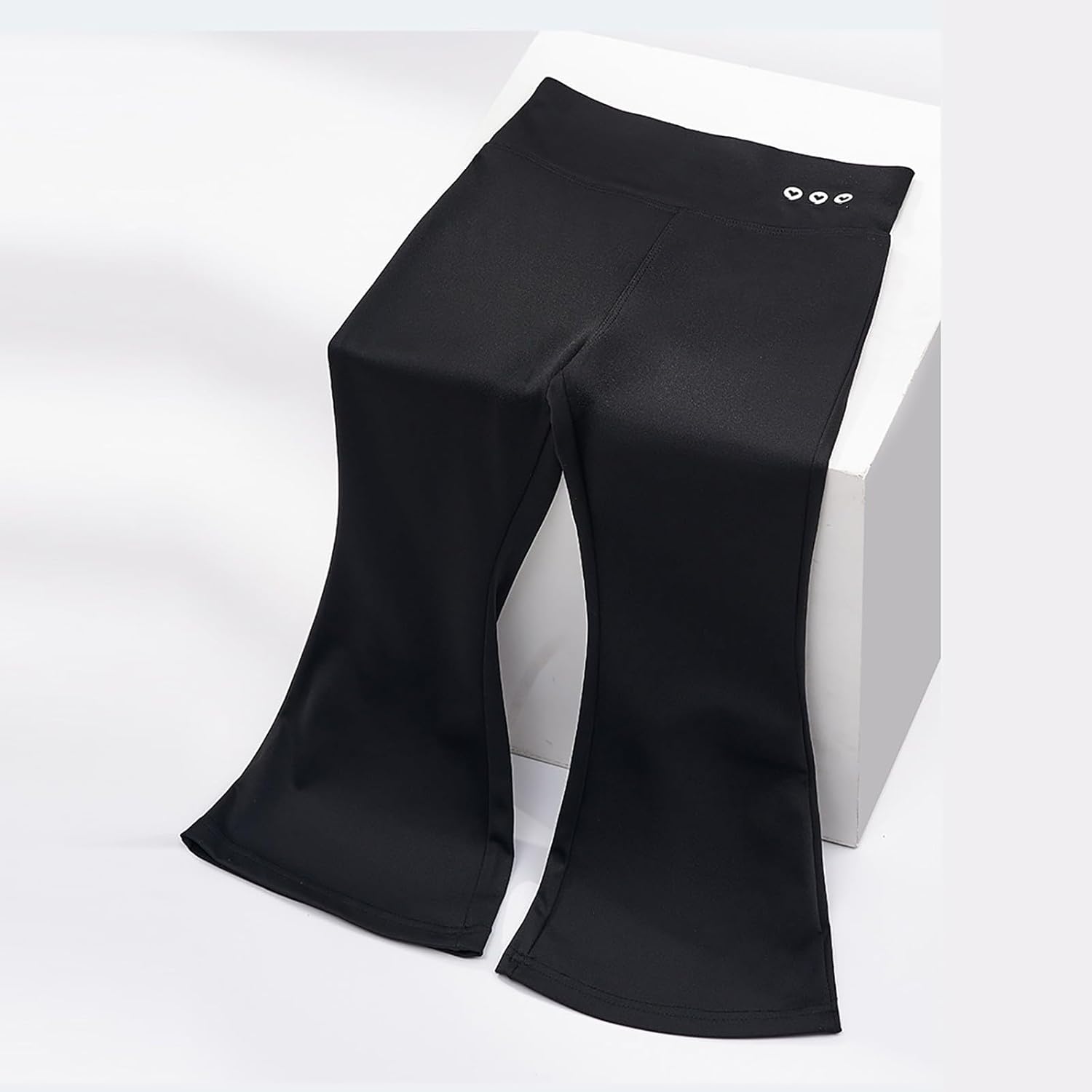 Girls Flared Leggings Elastic High Waisted Slim Cotton Bell Bottom Pants Kids Yoga