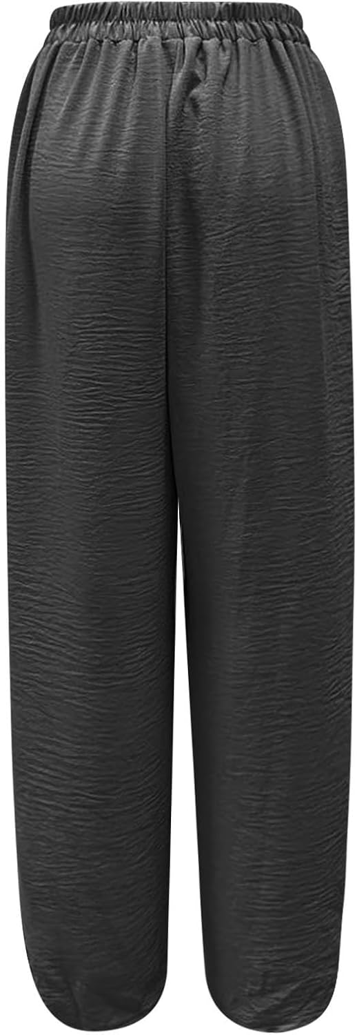 FZVYD Women Cotton Linen Tapered Leg Sweatpants