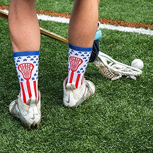 ChalkTalkSPORTS Lacrosse Performance Crew Socks - Patriotic USA