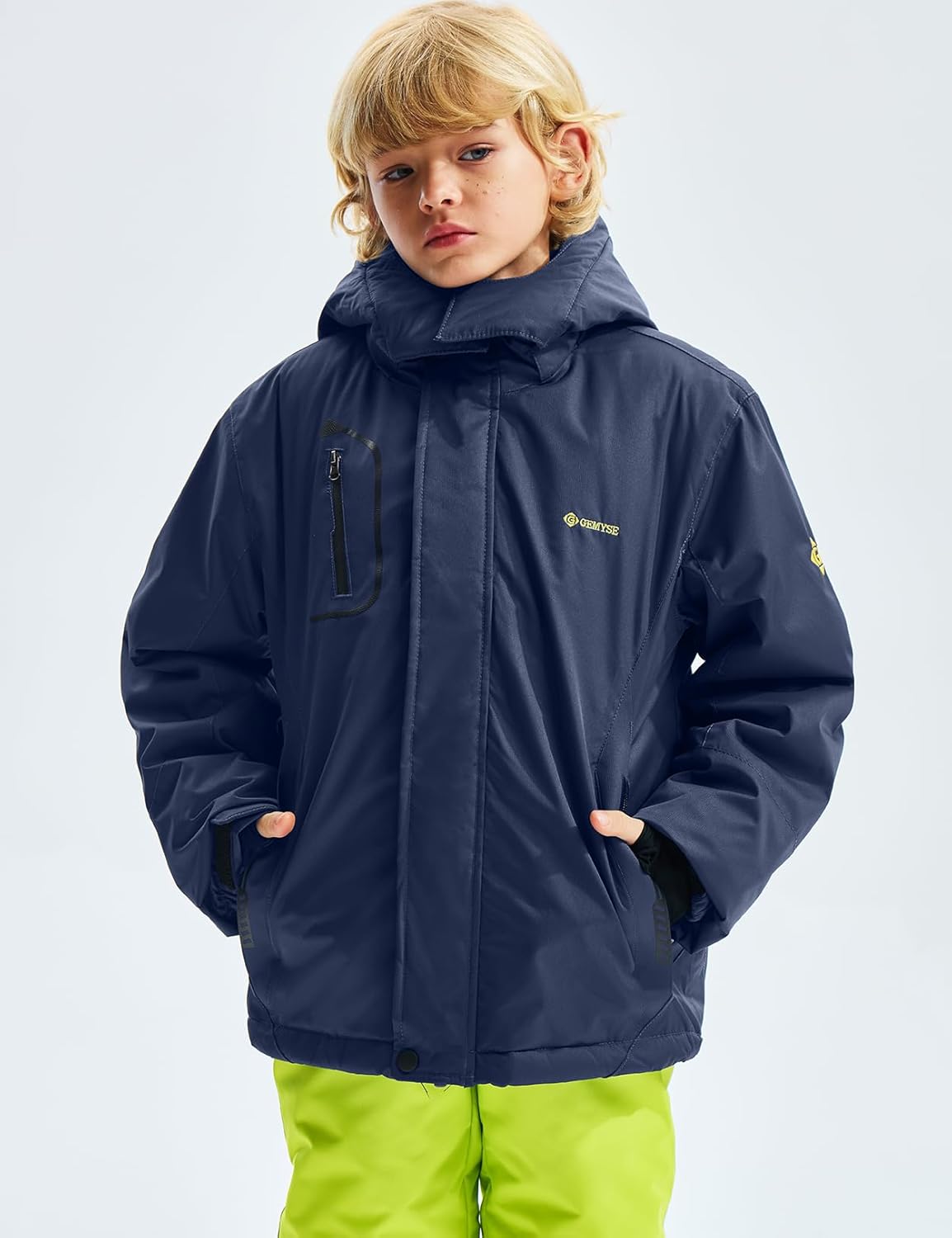 GEMYSE Boys Waterproof Ski Jacket Warm Durable
