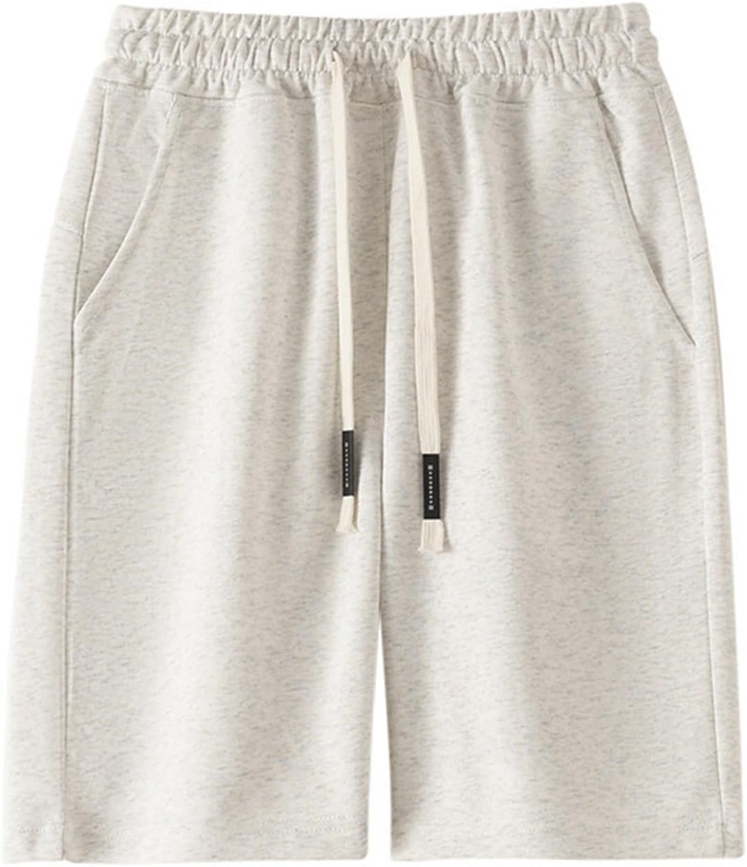 Xiaojmake Mens Casual Cotton Elastic Waist Shorts