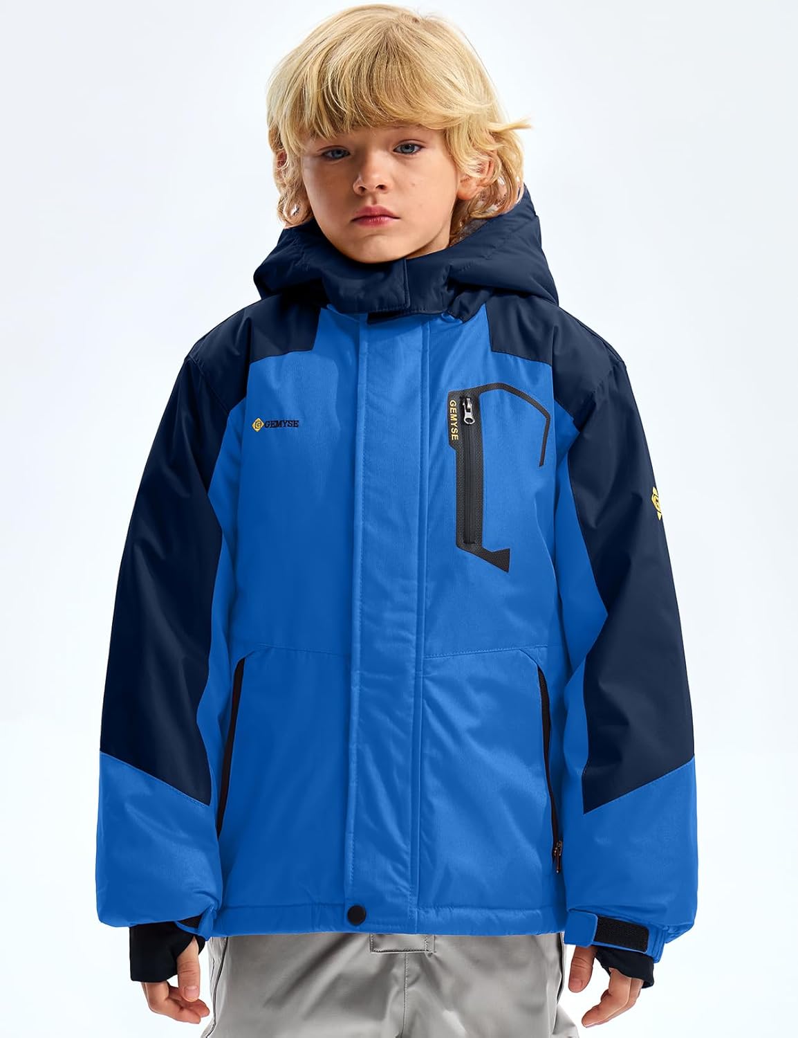 GEMYSE Boys Ski Jacket Waterproof Warm