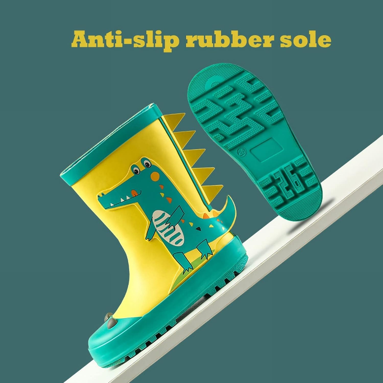 Cute Dinosaur Cartoon Toddler Rain Boots