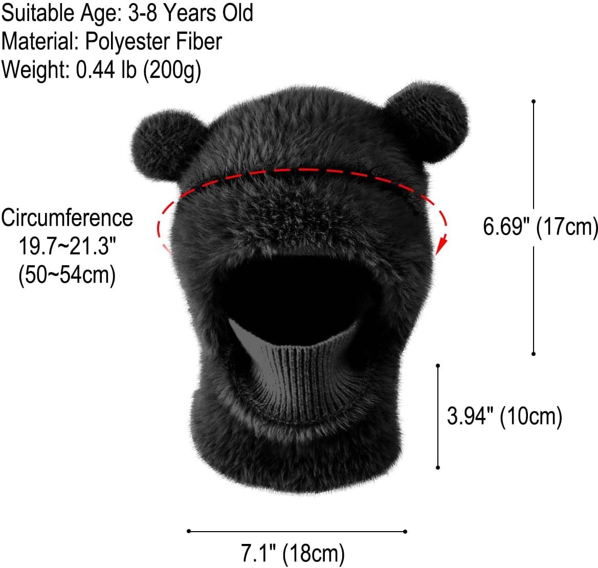 Winter Ski Mask Balaclava for Kids Windproof Warm Face Cover
