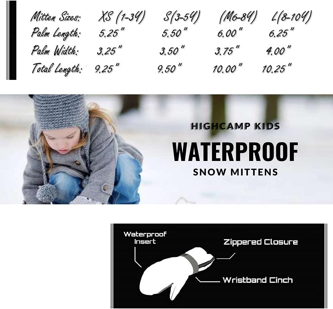 HIGHCAMP Winter Snow Ski Mitten Gloves