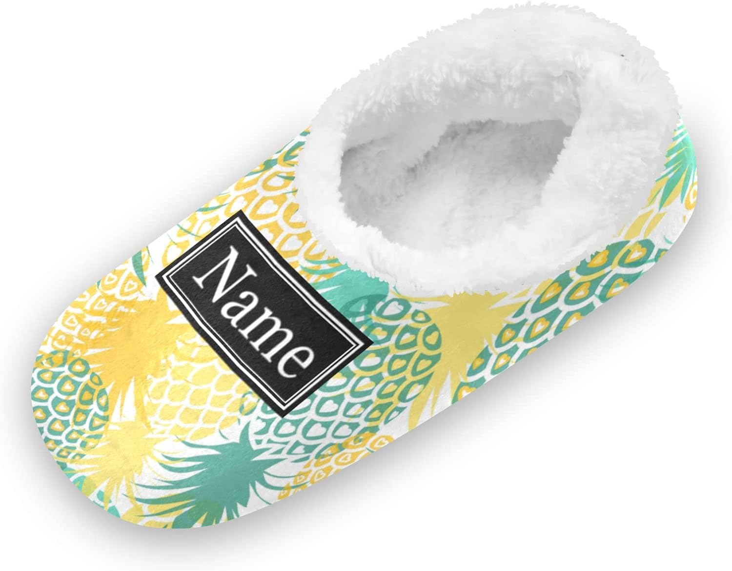 Pigsaly Custom Yellow Blue Pineapple Kids Slipper