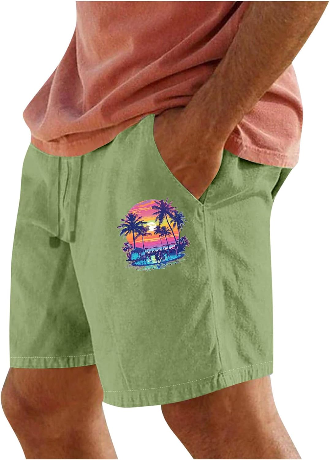 Hawaiian Print Lightweight Beach Shorts