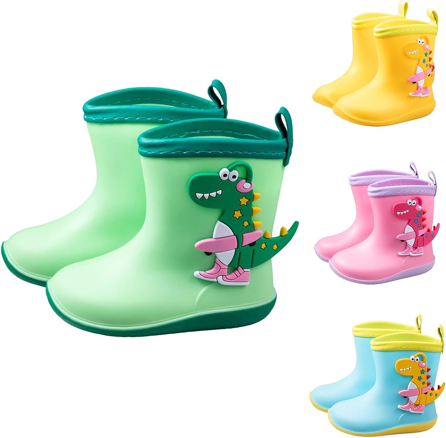 moisture-wicking Dinosaur Print Rain Boots for Kids