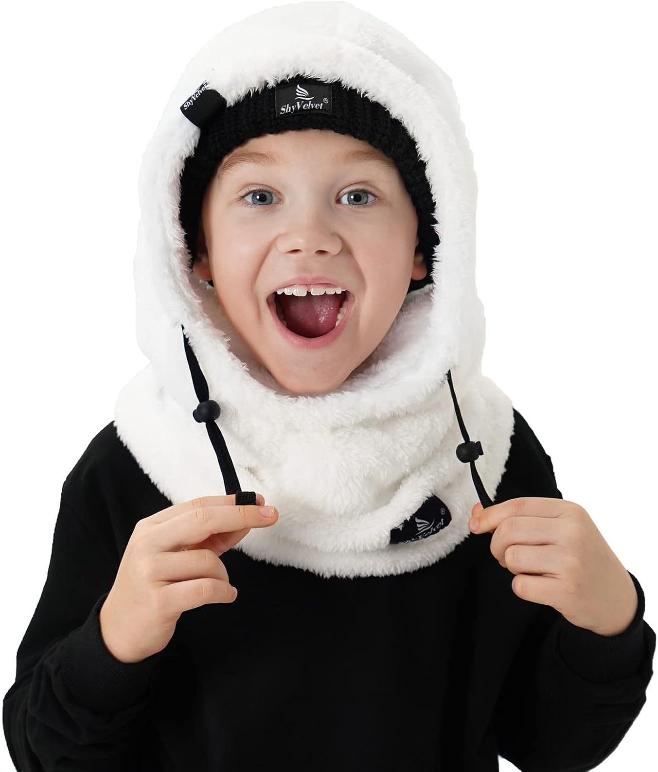 Shy Velvet Ski Mask for Kids Winter Balaclava with Fleece Lining