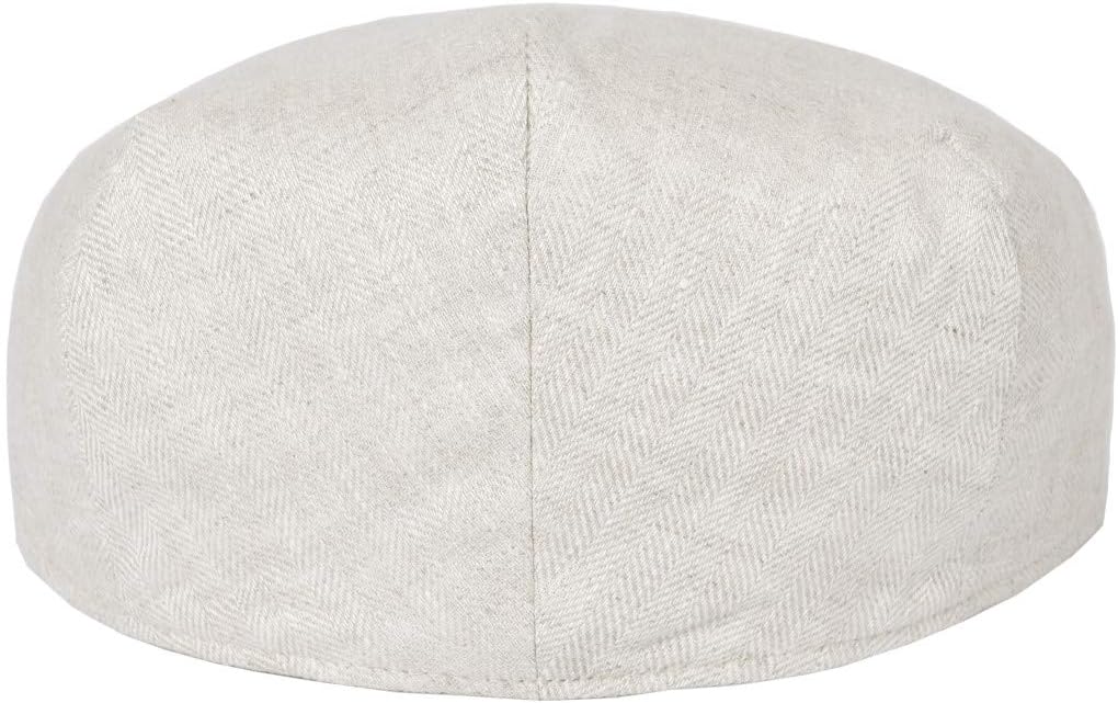 Mens Linen Flat Cap Newsboy Style - BOTVELA
