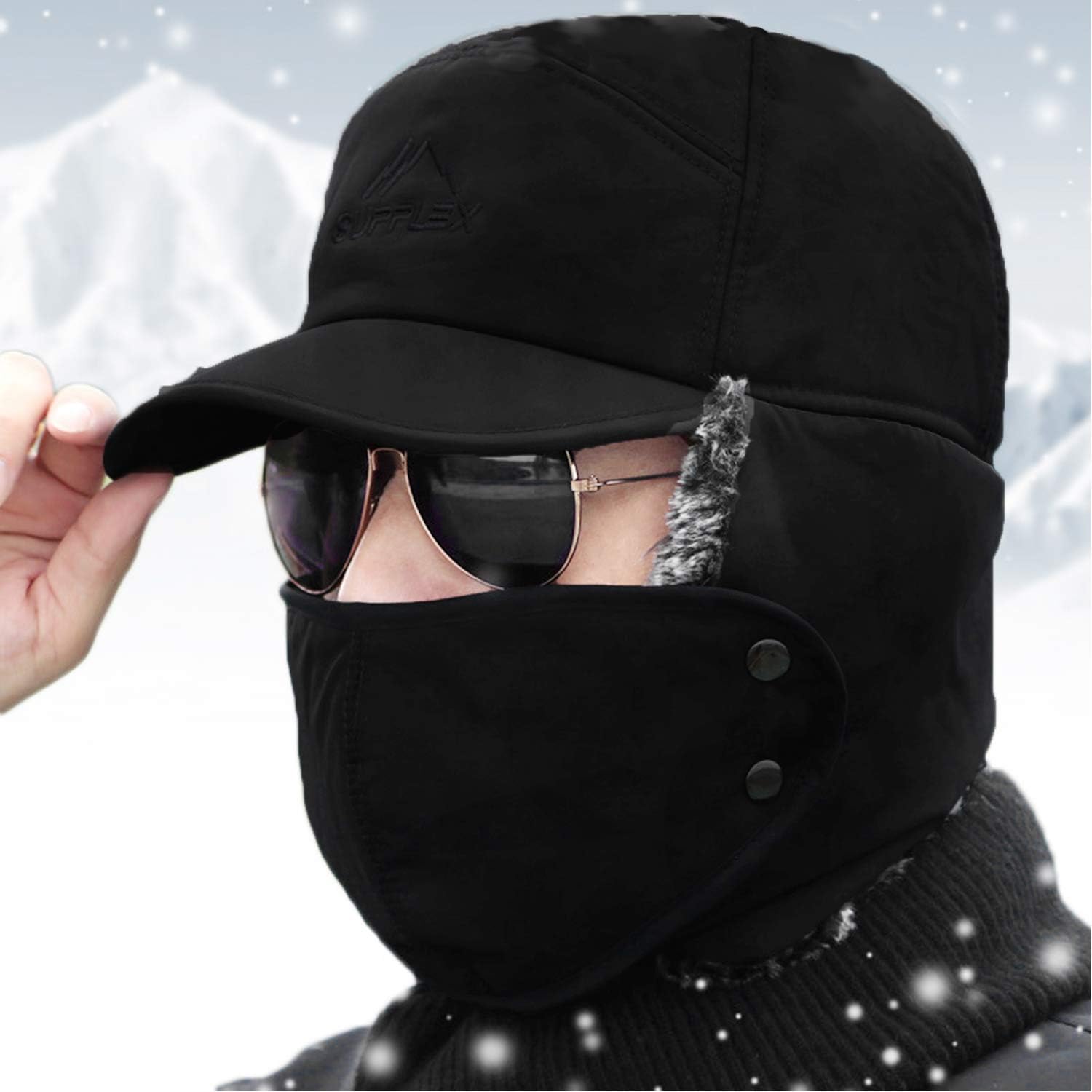 Warm Faux Fur Balaclava for Men Women