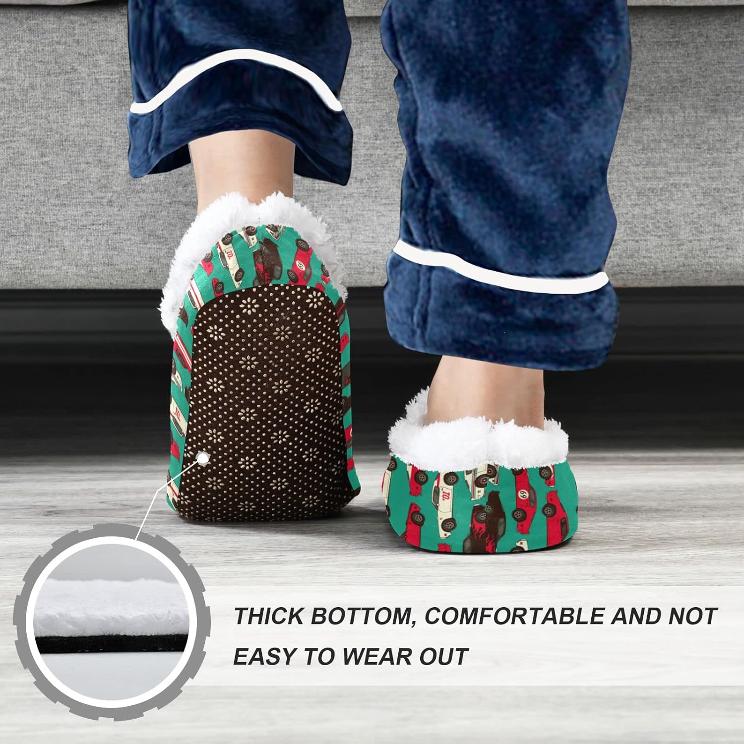 American Muscle Racing Car Kids Slippers