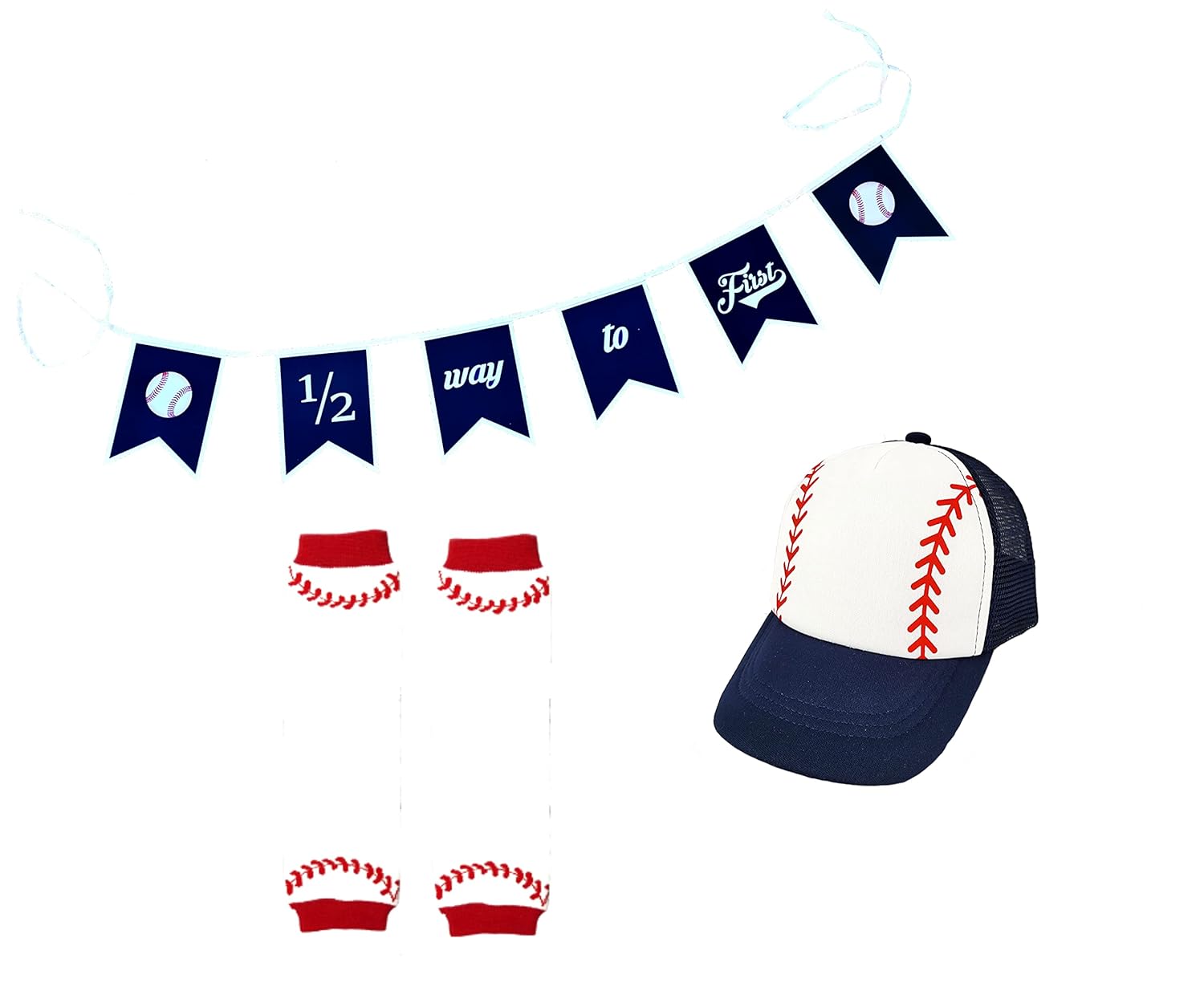 Baseball Cap Infant Hat Half Way To First Stitch Design