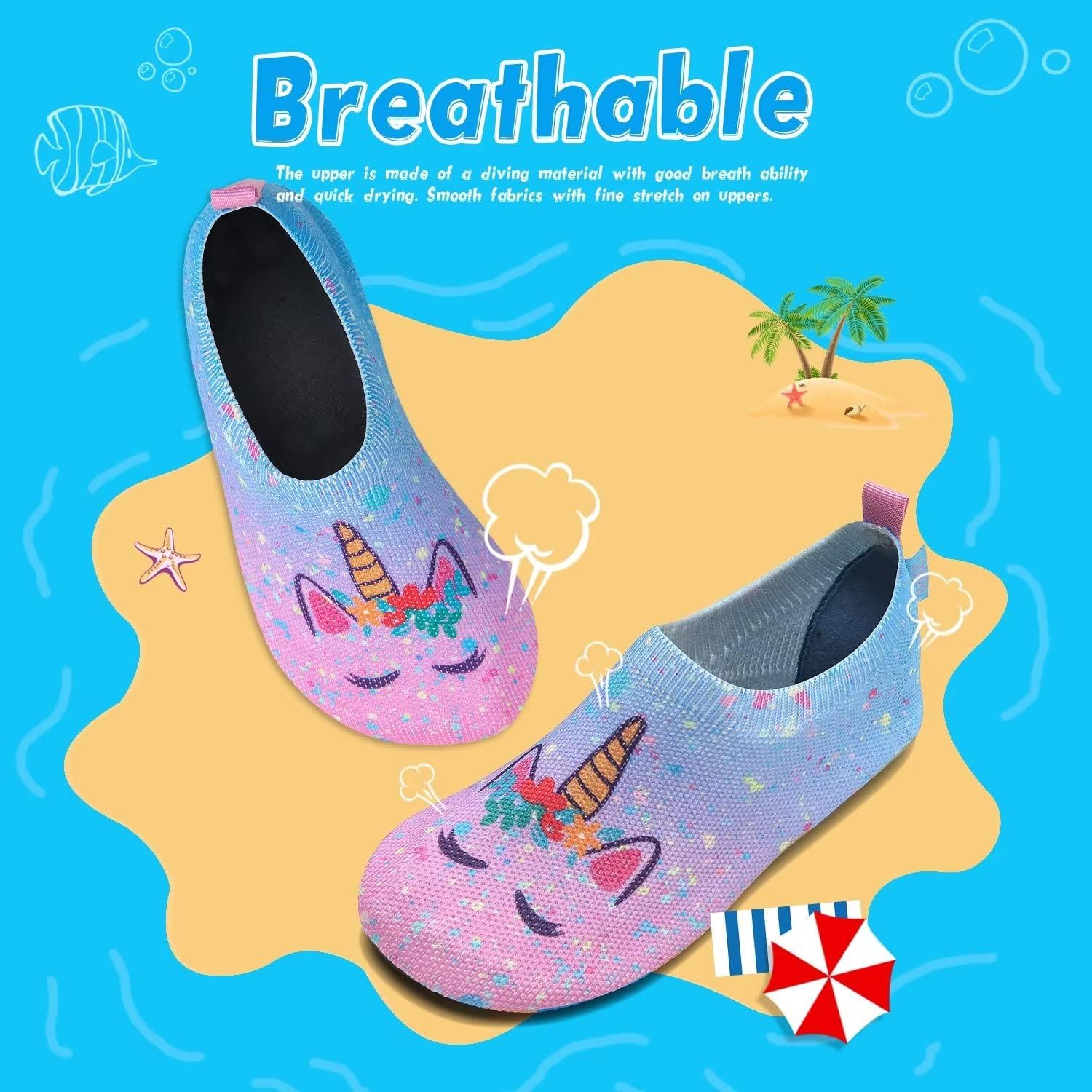 WateLves Kids Water Shoes - Lightweight Non-Slip and Quick-Dry