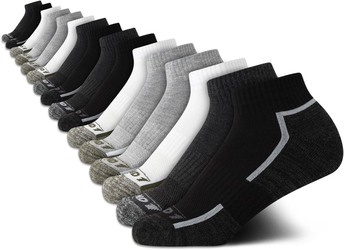 AND1 Boys Athletic Cushion Quarter Cut Socks 16 Pack
