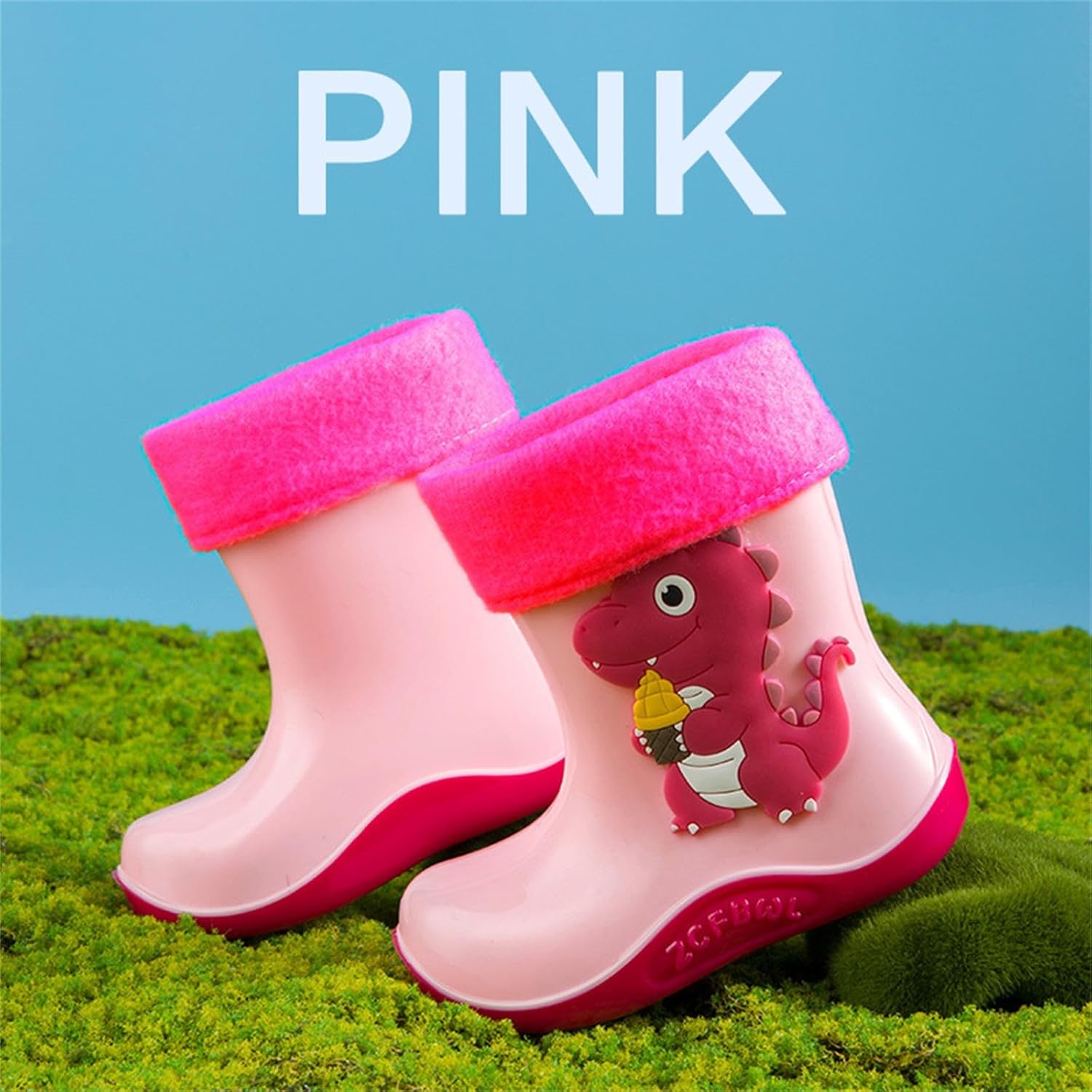 Dinosaur Print Water-Resistant Rain Boots for Kids