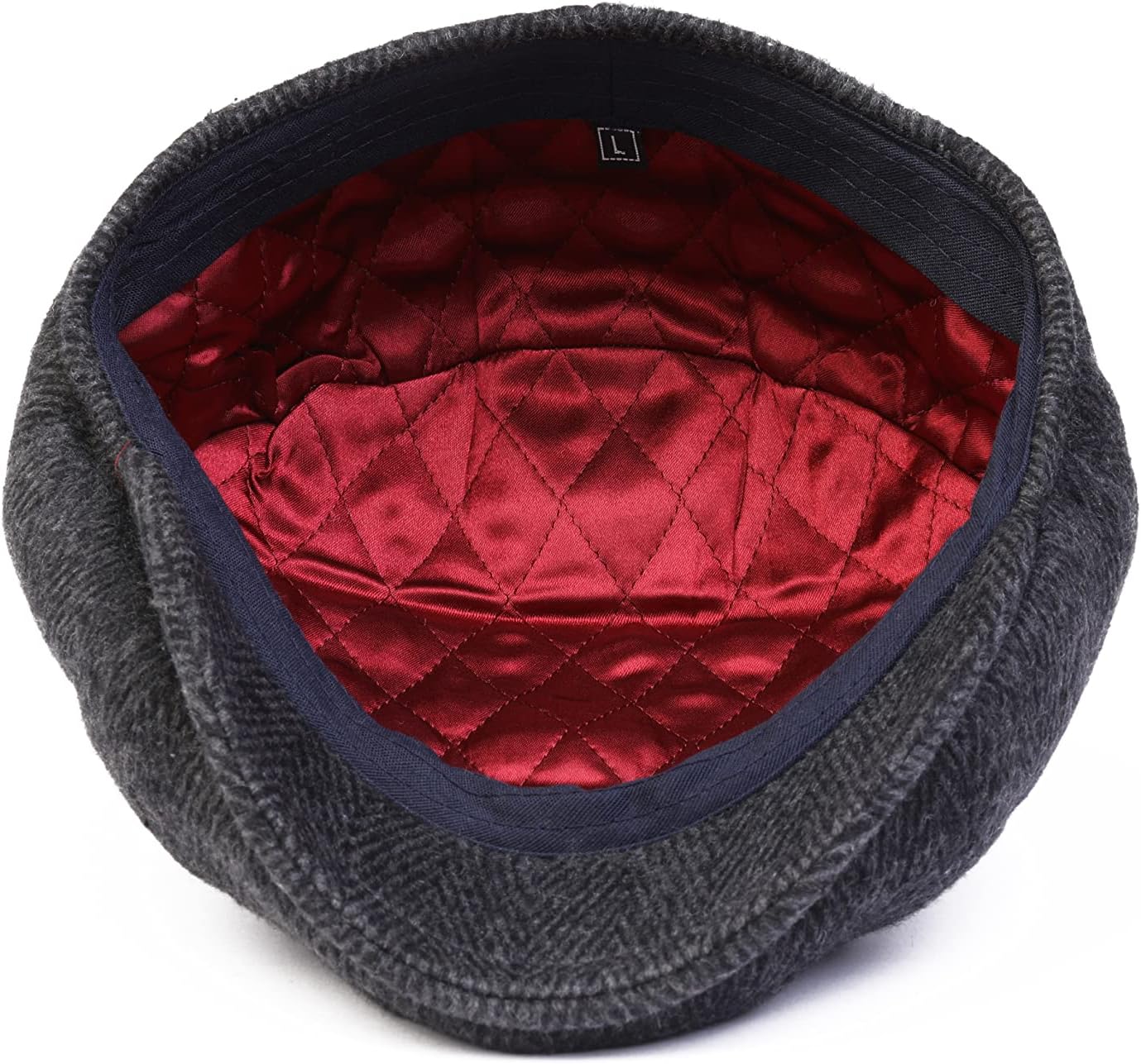 HATSQUARE Herringbone wool mens newsboy cap