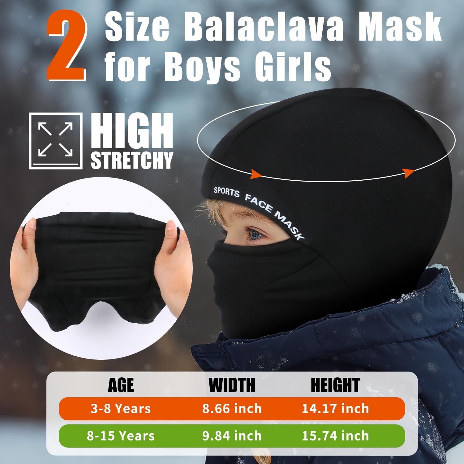 Robust Windproof Face Mask for Kids - Stay Safe in the Snow