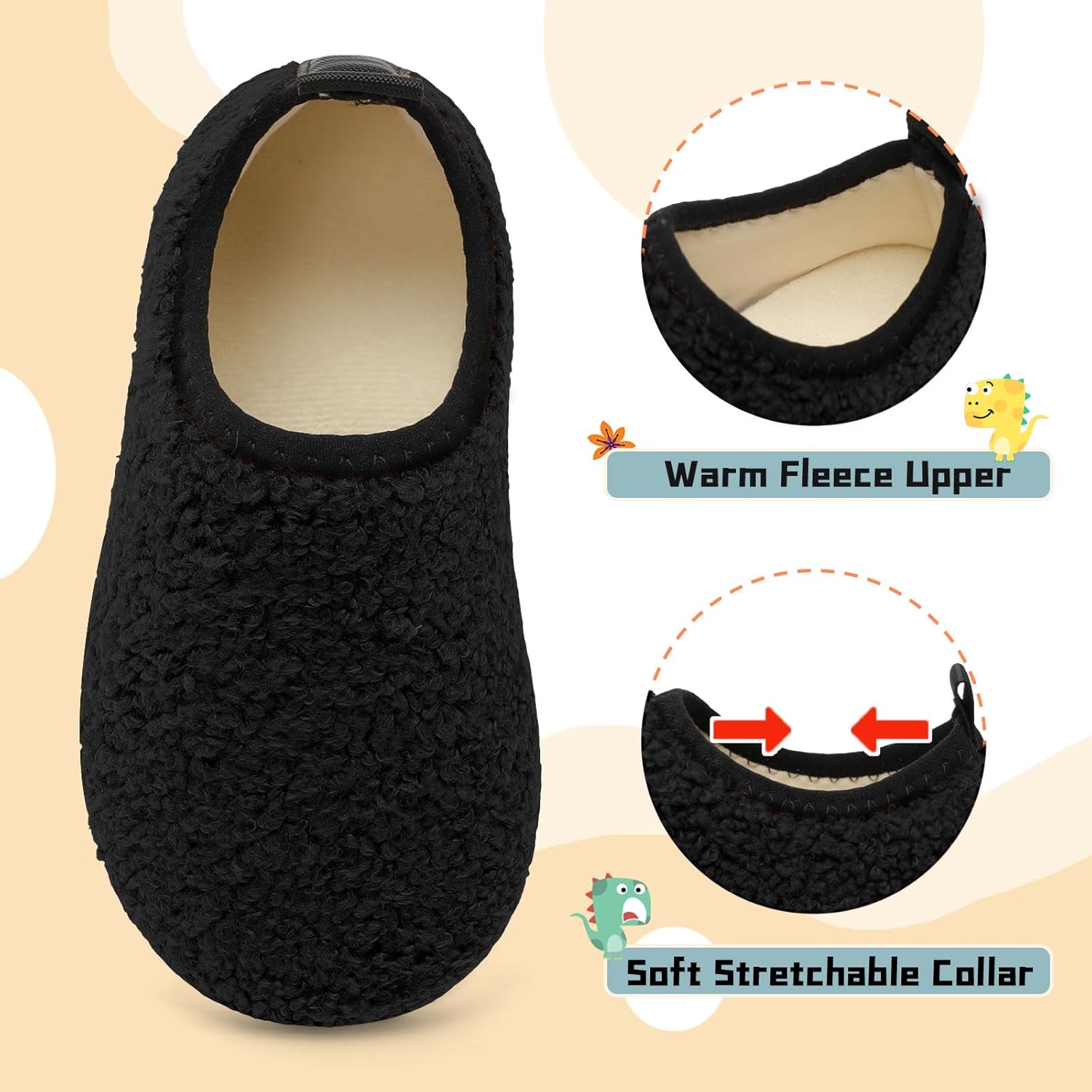 Comfy toddler slippers with soft lining