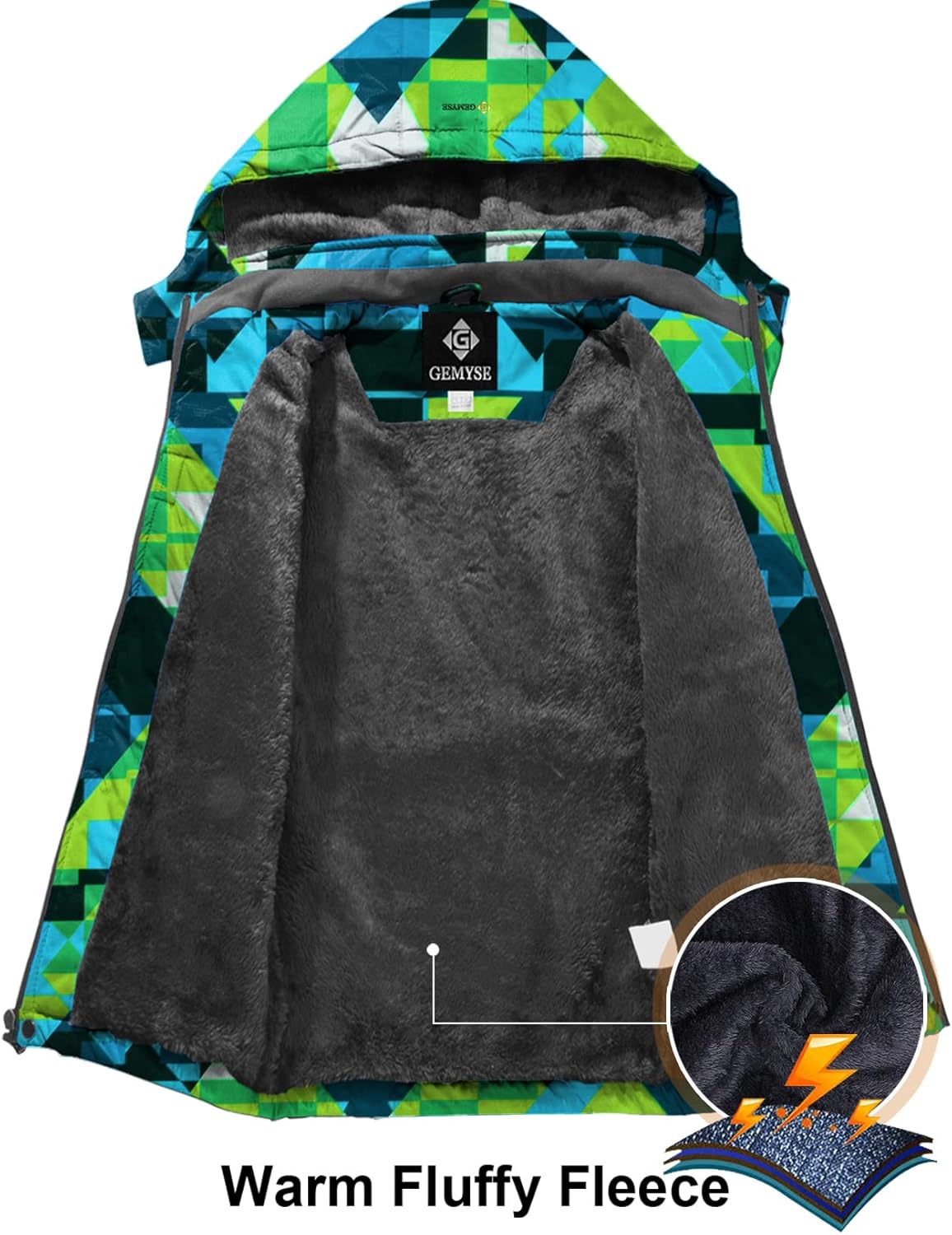 GEMYSE Boys Waterproof Ski Jacket for Winter