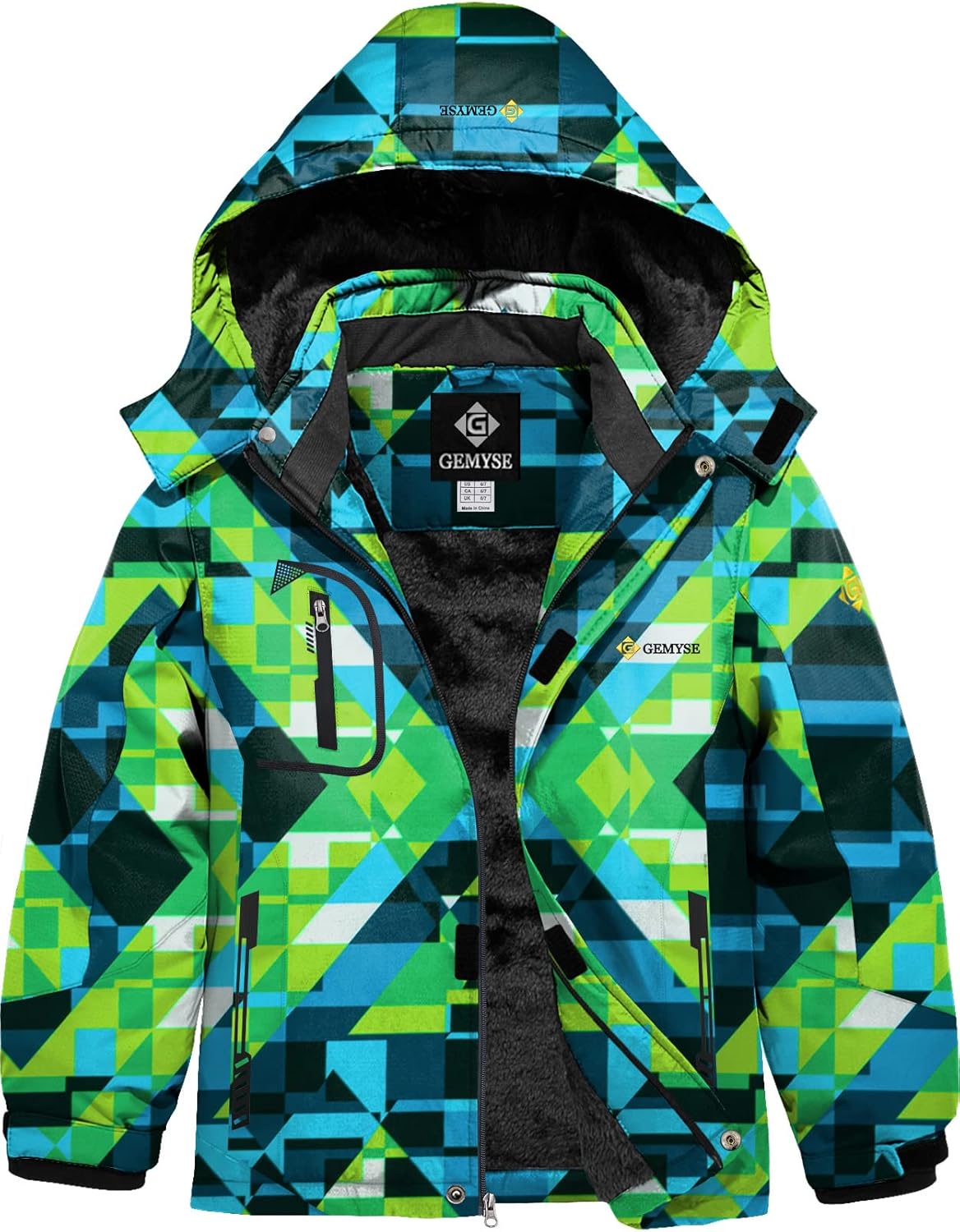 GEMYSE Boys Waterproof Ski Jacket for Winter