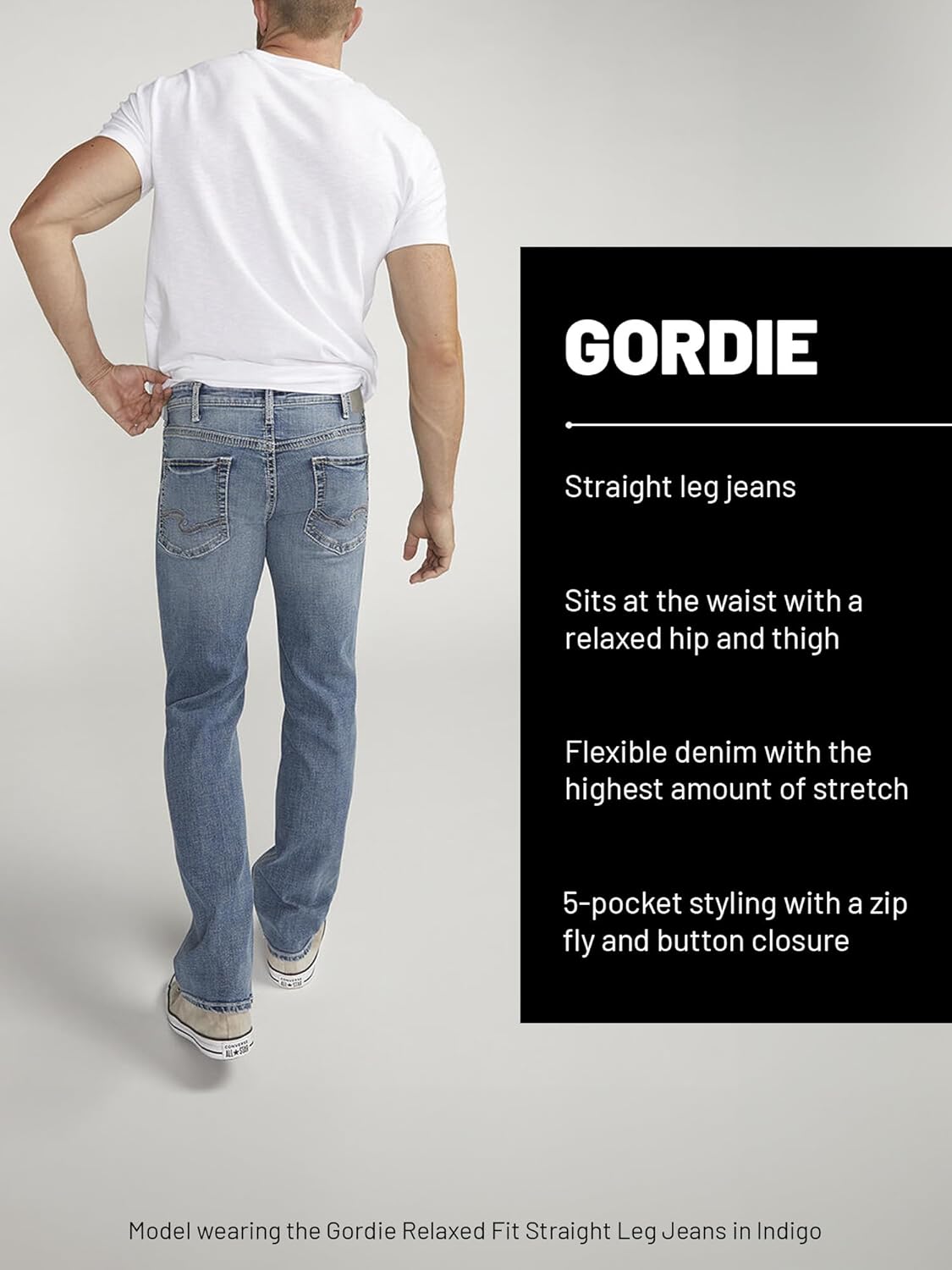 Silver Jeans Co Mens Gordie Relaxed Fit Straight Leg Jeans