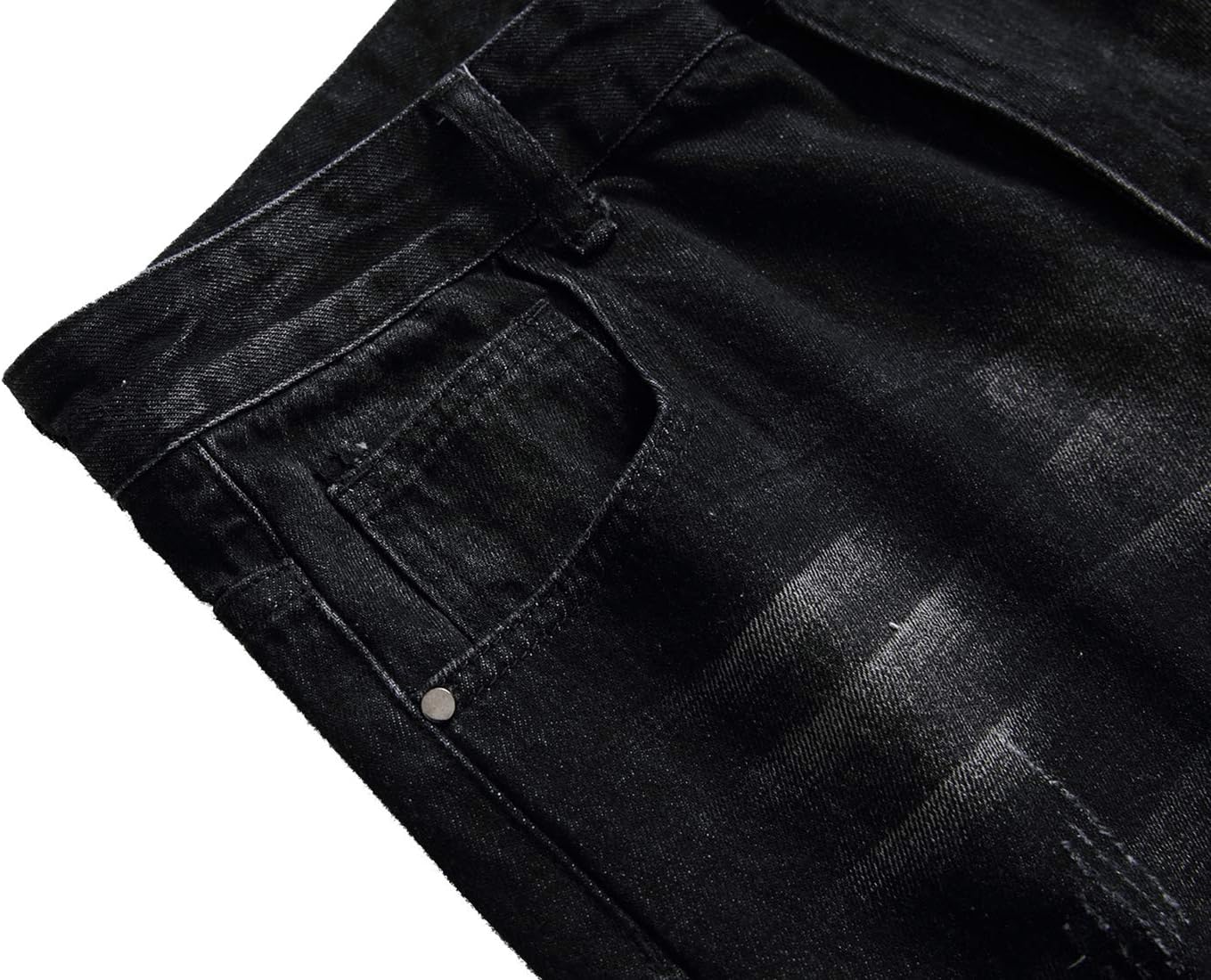 QIMYUM Mens Ripped Jeans Slim Fit Straight Leg Denim Pants