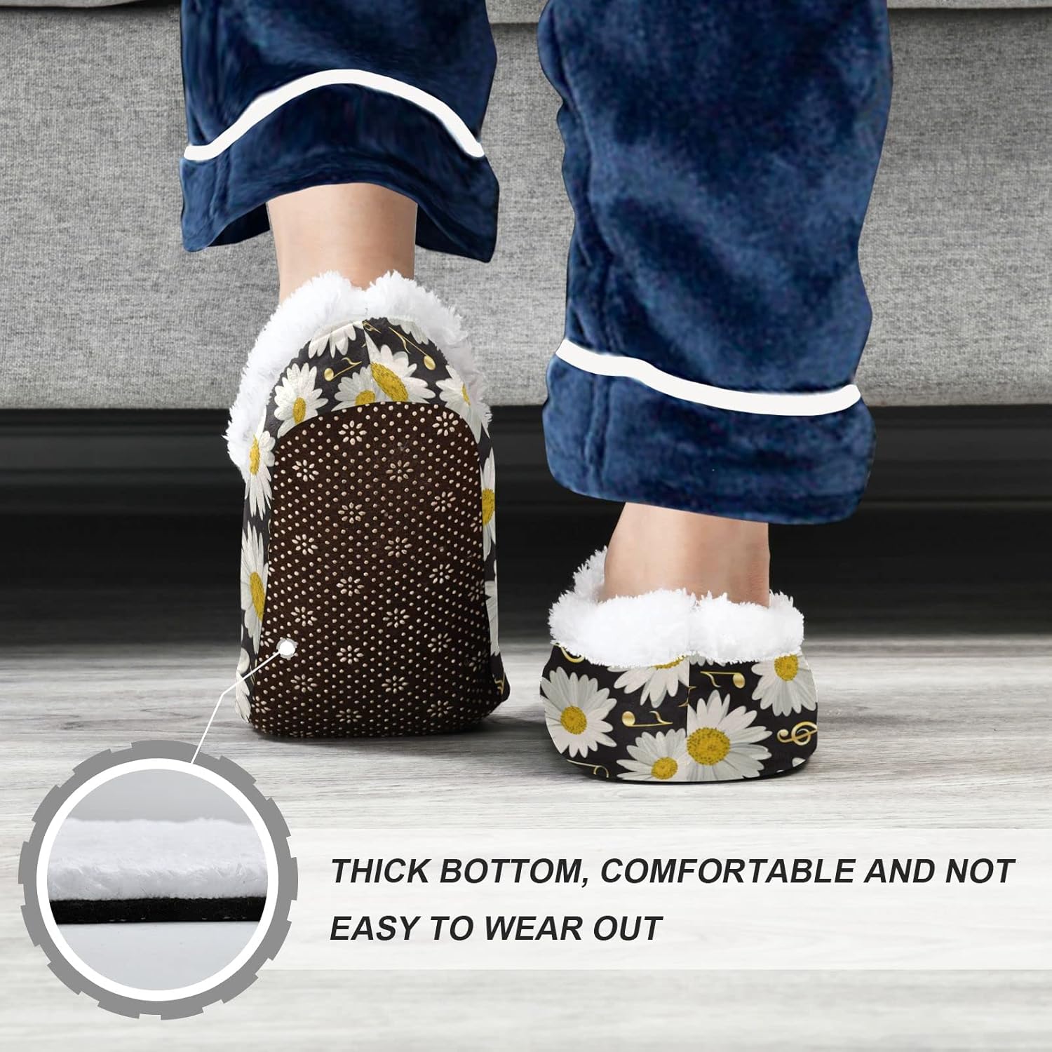 Personalized Daisy Musical Note Kids Slippers